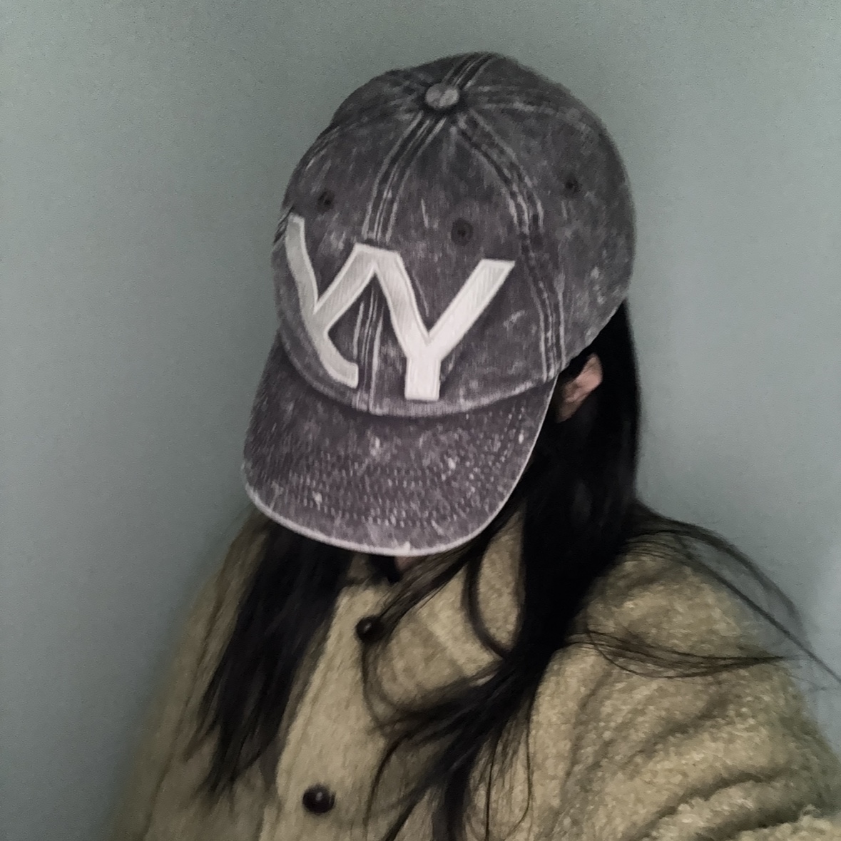 Open Yy Cotton Ball Cap Brown ์ฐฉ์ฉ ์คํ์ผ - 1