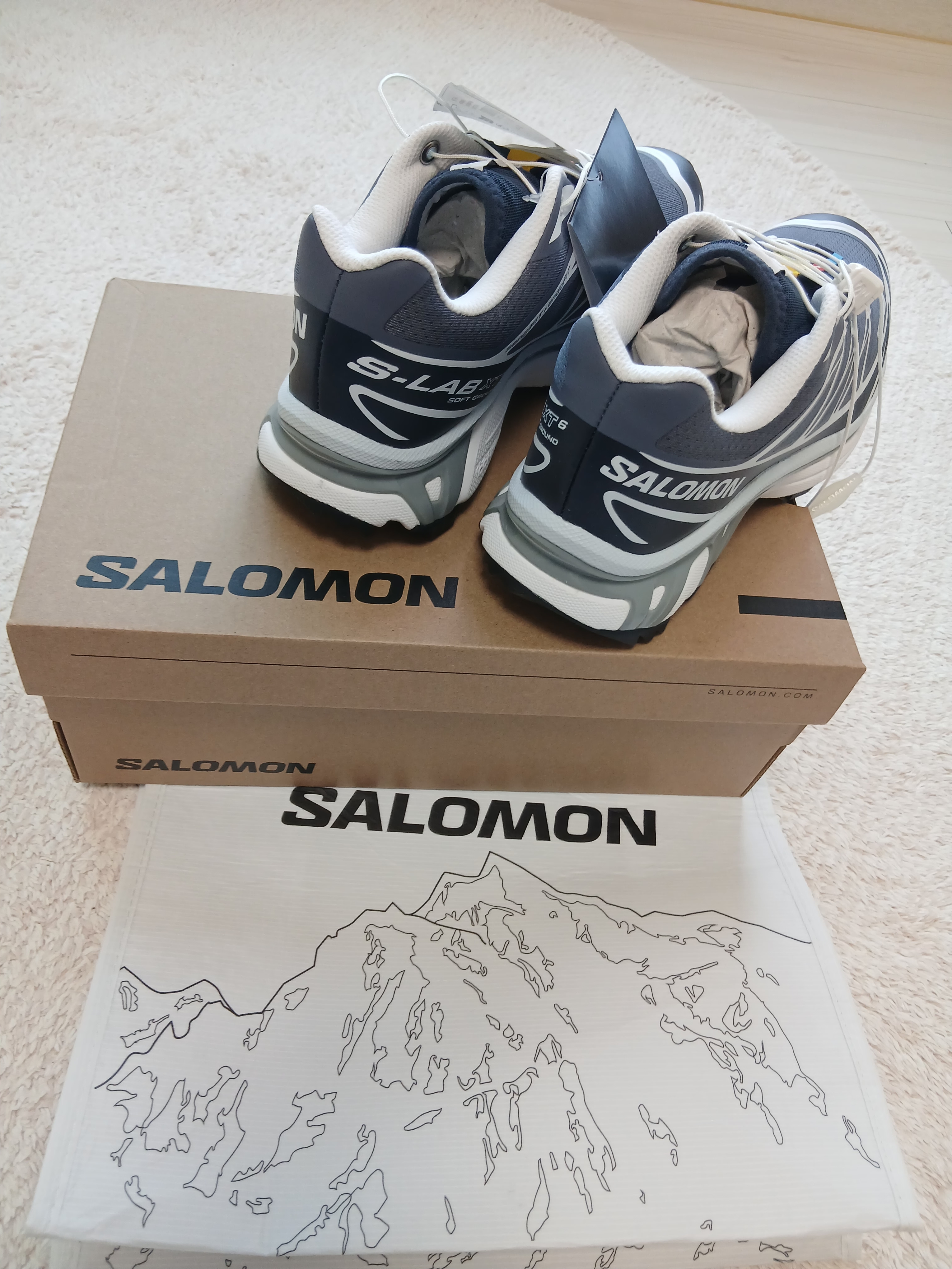Salomon XT-6 Grisaille Blue Night 착용 스타일 - 2