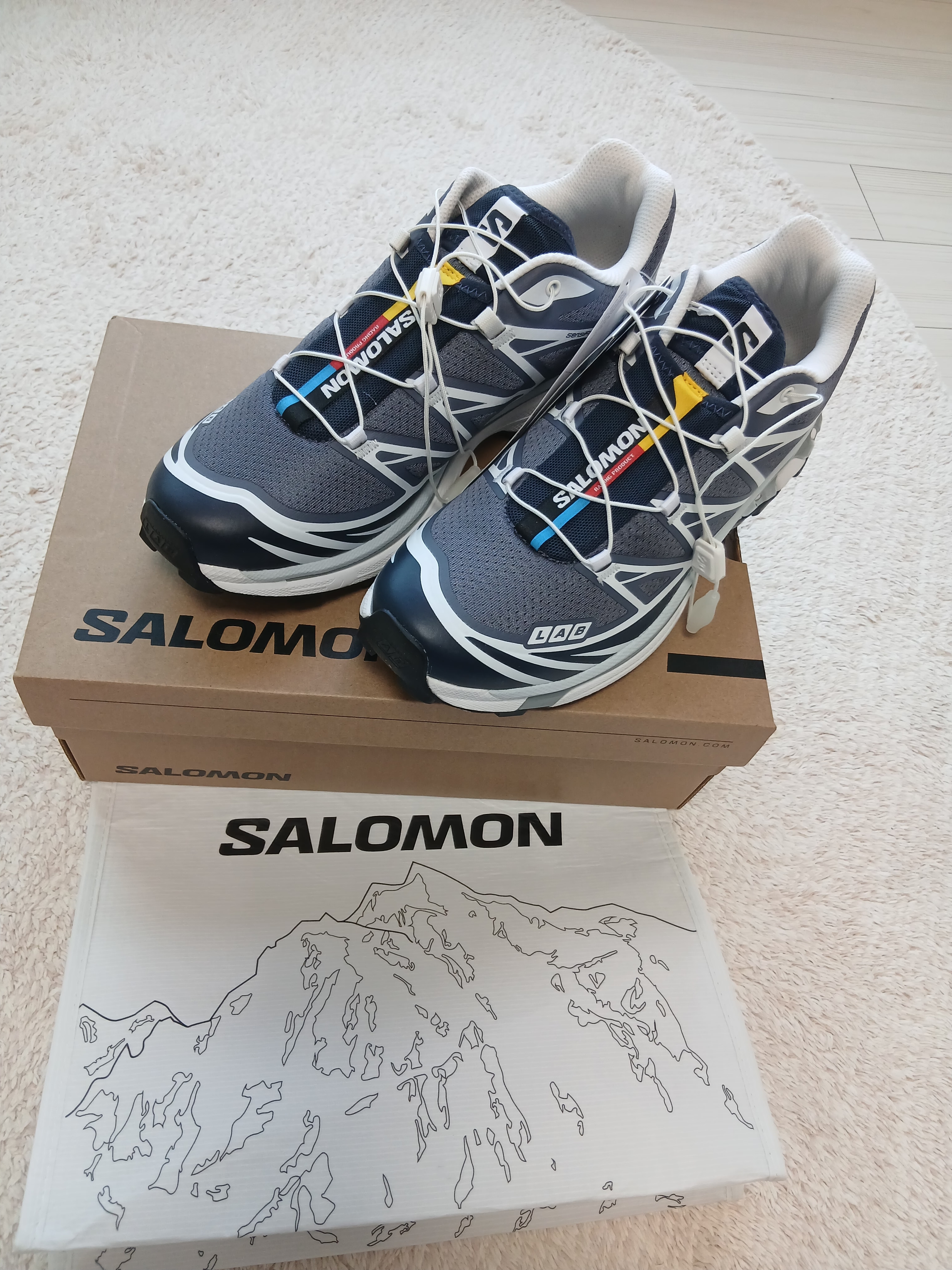 Salomon XT-6 Grisaille Blue Night 착용 스타일 - 1