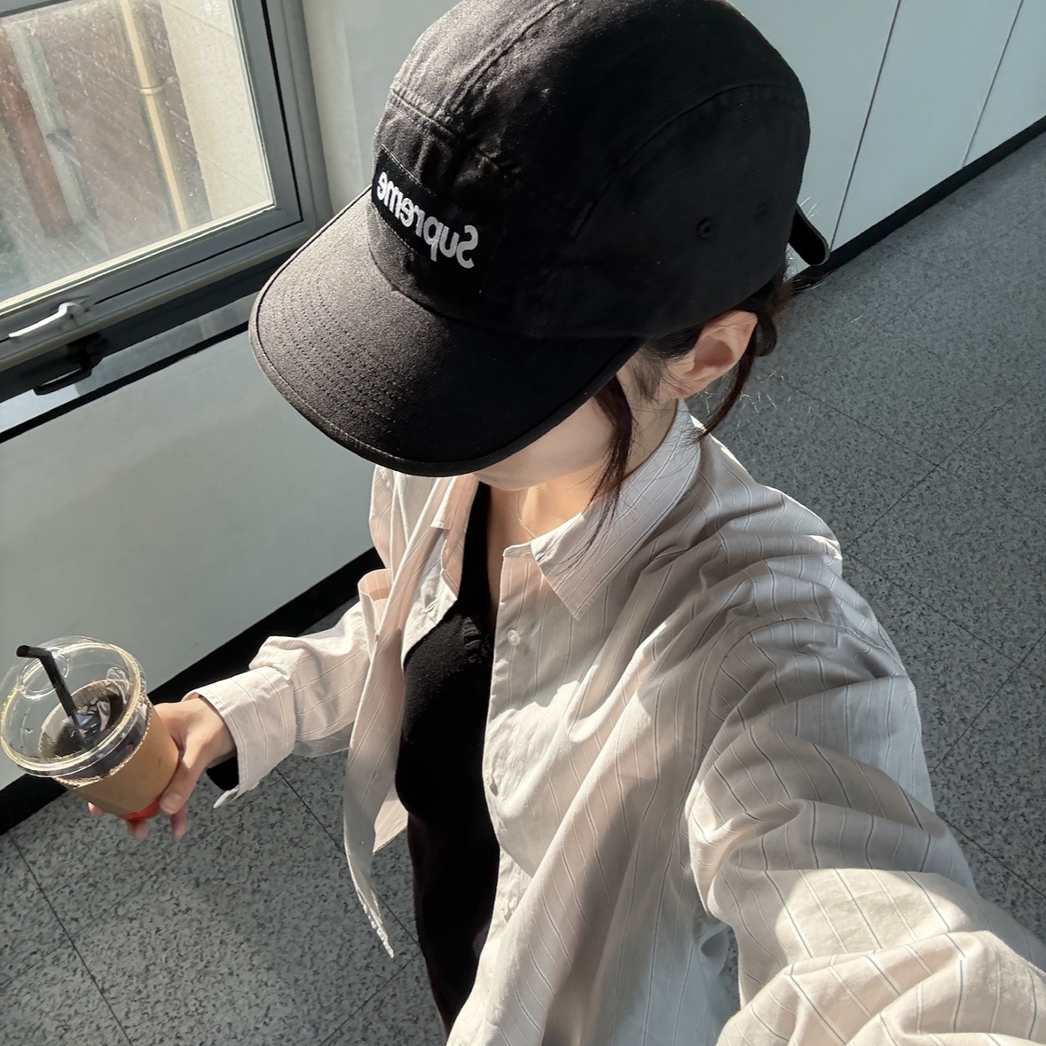 Supreme Washed Chino Twill Camp Cap Black ์ฐฉ์ฉ ์คํ์ผ - 1