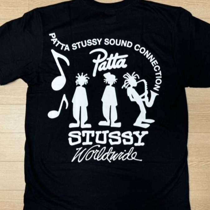 Stussy x Patta Sound Connection T-Shirt Black 착용 스타일