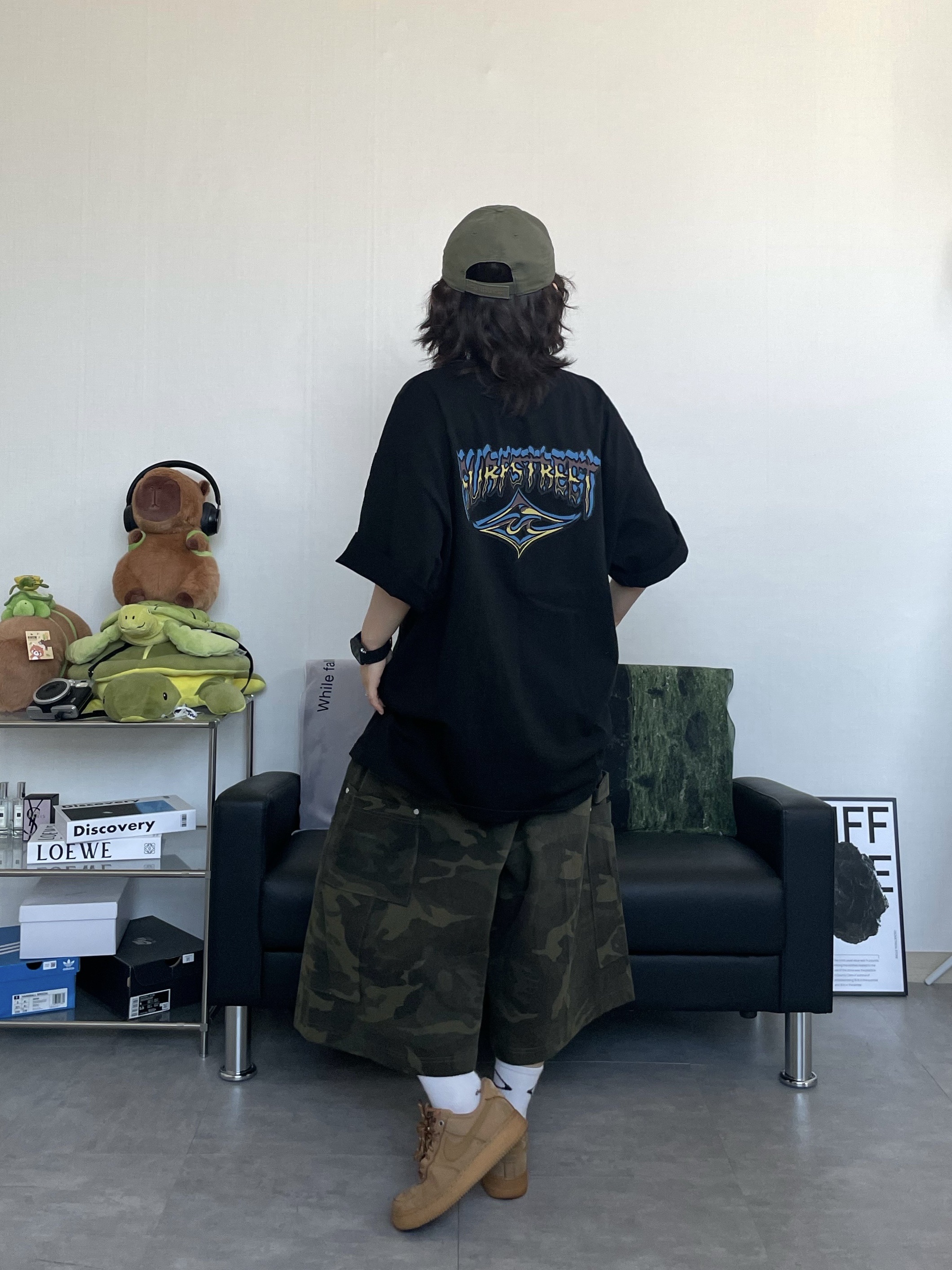 Carhartt Canvas Cap Army Green, (W) Nike Air Force 1 '07 WB Flax Wheat 착용 스타일 - 4