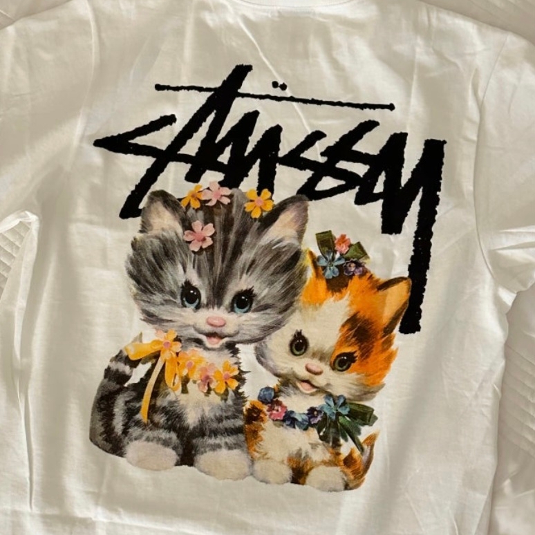 Stussy Kittens T-Shirt White 착용 스타일
