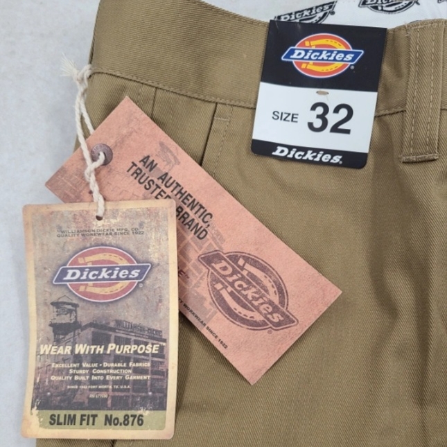 Dickies Original 873 Slim Fit Work Pants Khaki 착용 스타일 - 1