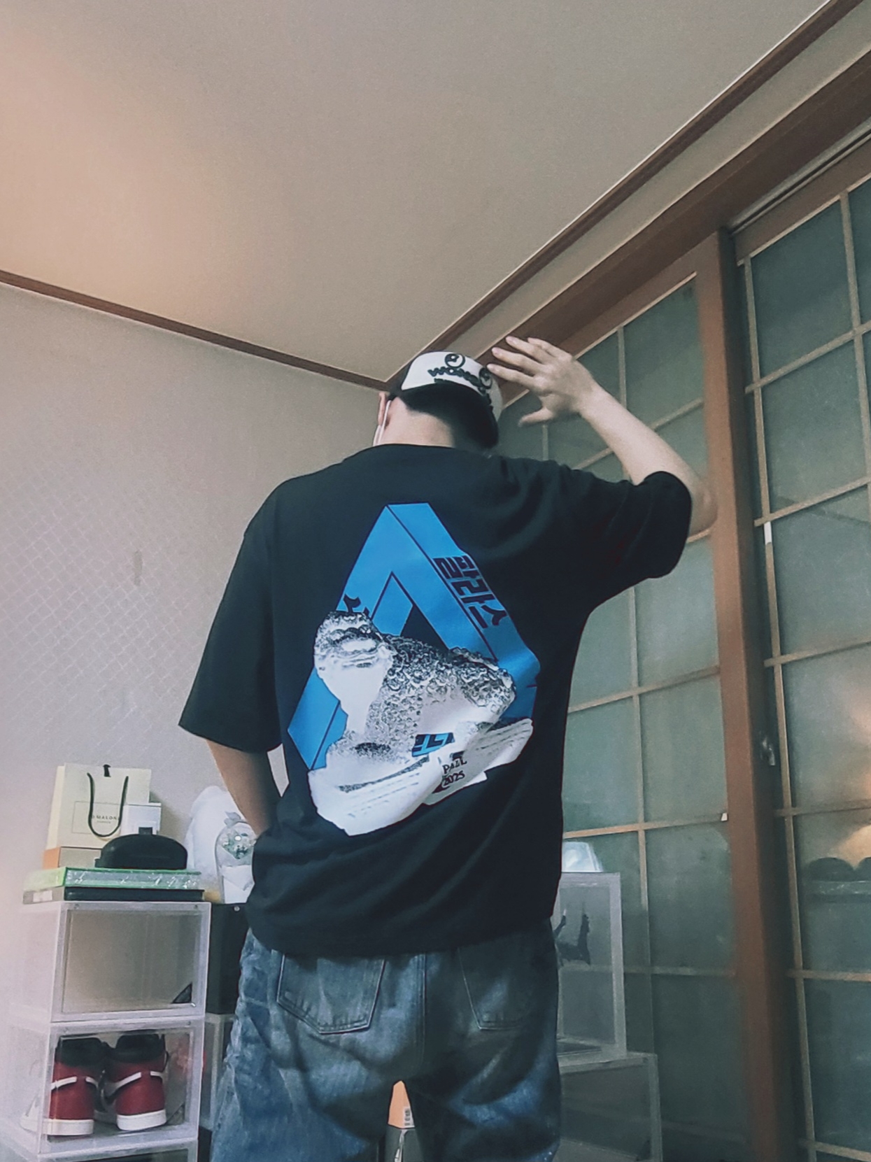 Palace Seoul 2 Seoul Tri-Ferg T-Shirt Black - 25SS, Palace Athletic Zip Funnel Black - 25FW 착용 스타일 - 5