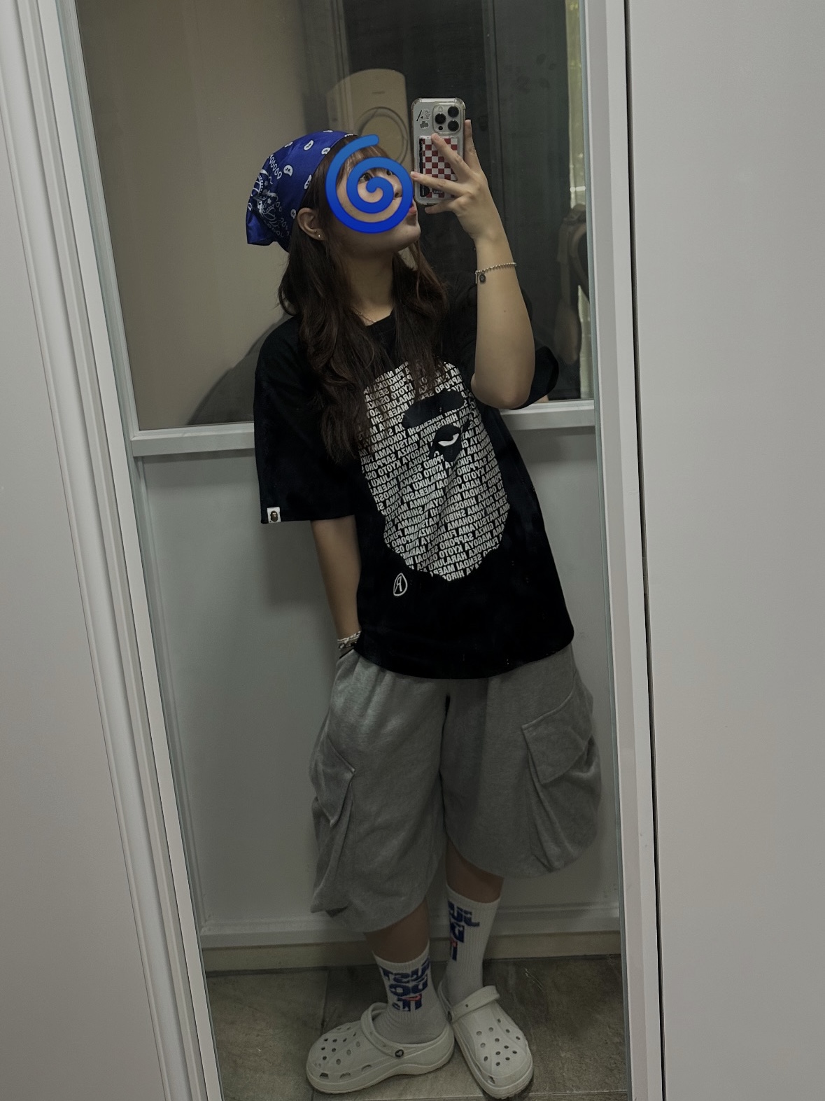BAPE Japan Ape Head T-Shirt Black 착용 스타일