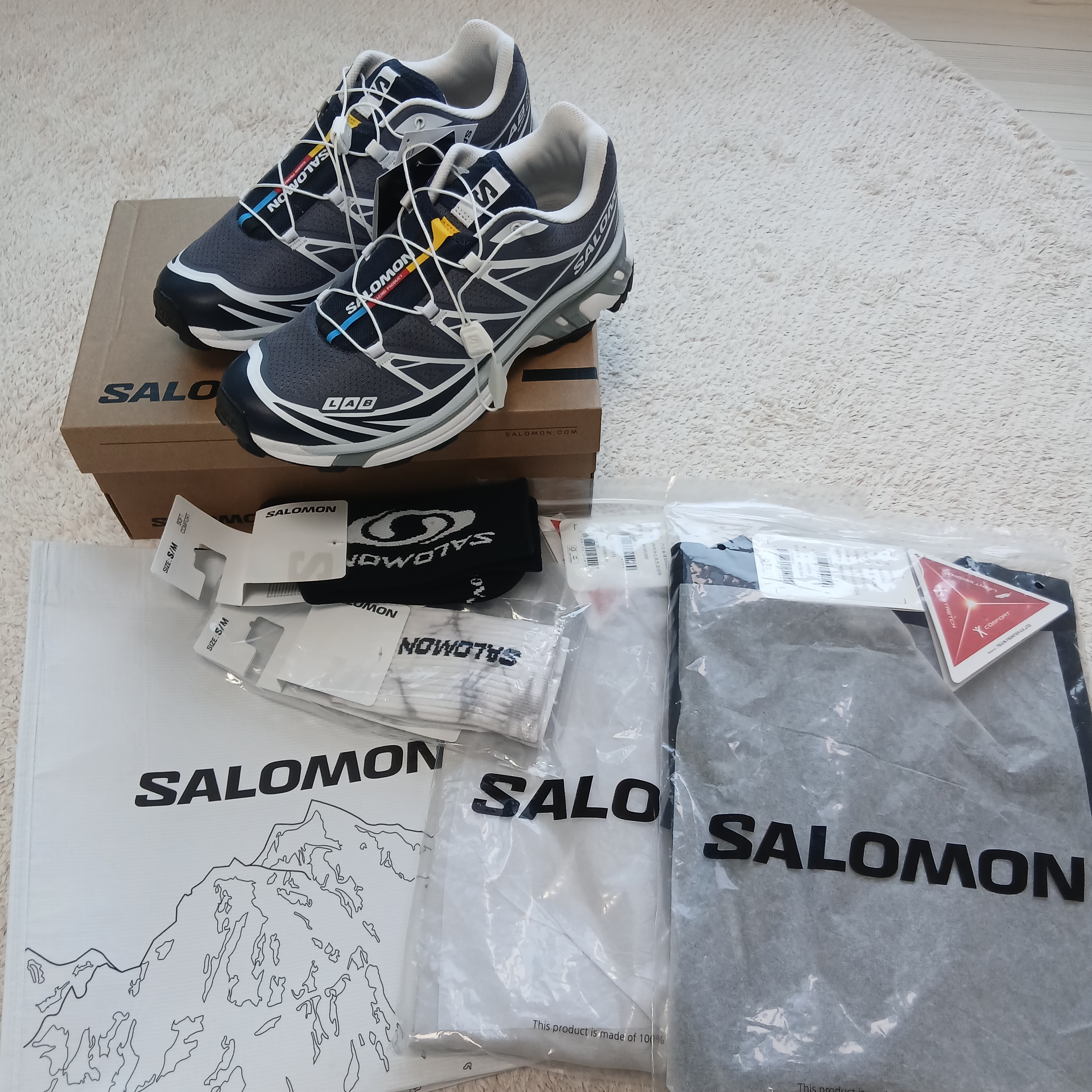 Salomon XT-6 Grisaille Blue Night, Salomon XT-6 GTX Black Silver 착용 스타일 - 1