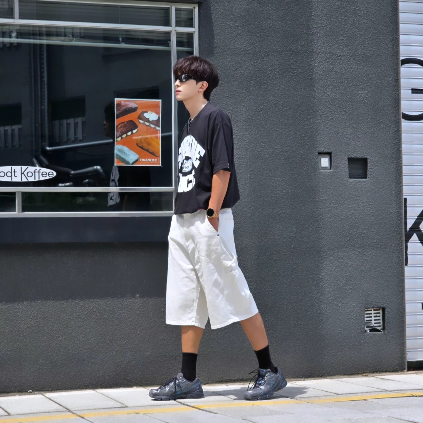 Supreme x GOODENOUGH Device T-Shirt Black - 25SS, Samsung Galaxy Watch6 44mm LTE Silver (Korean Ver.) 착용 스타일 - 5