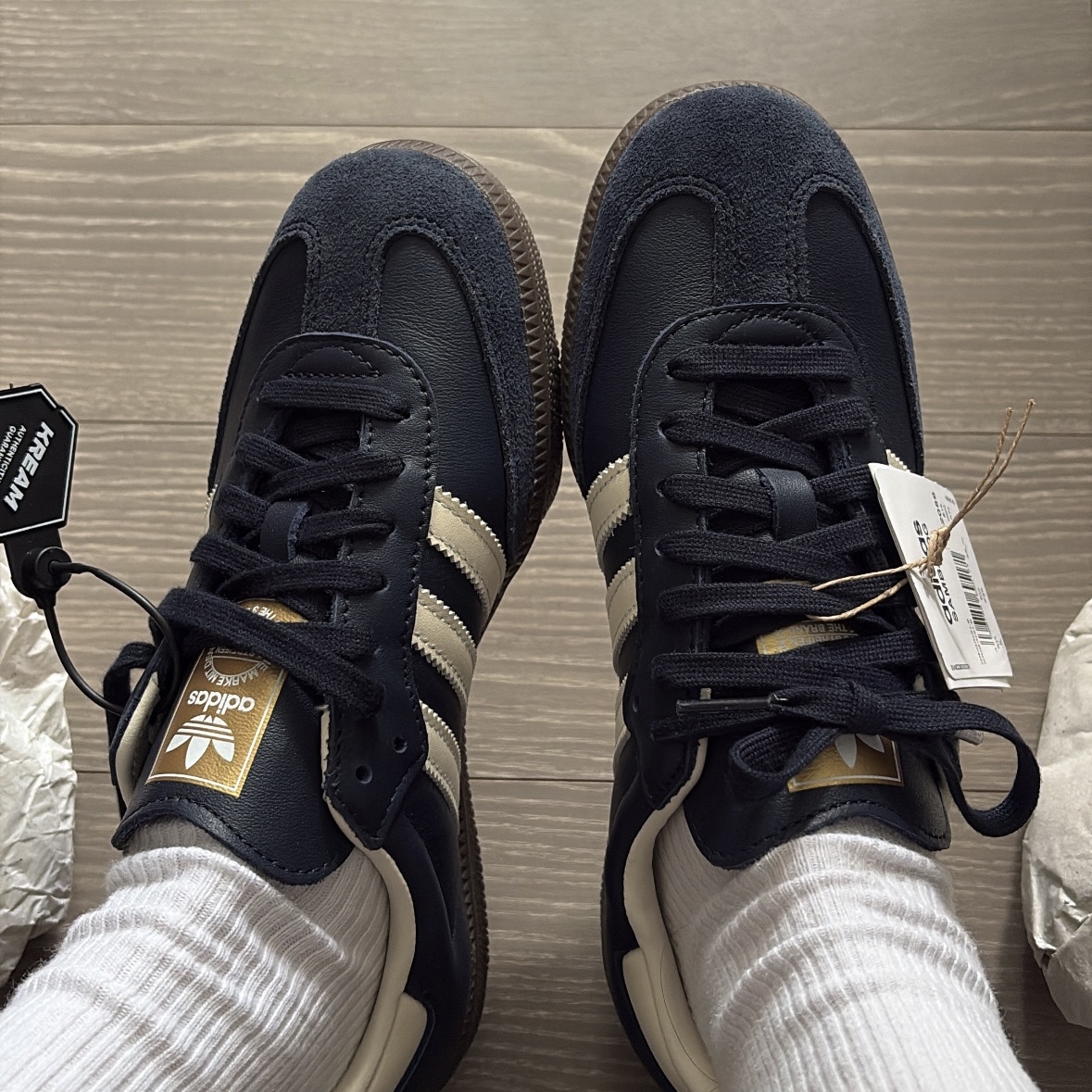 Adidas Samba OG Night Navy Cream White 착용 스타일