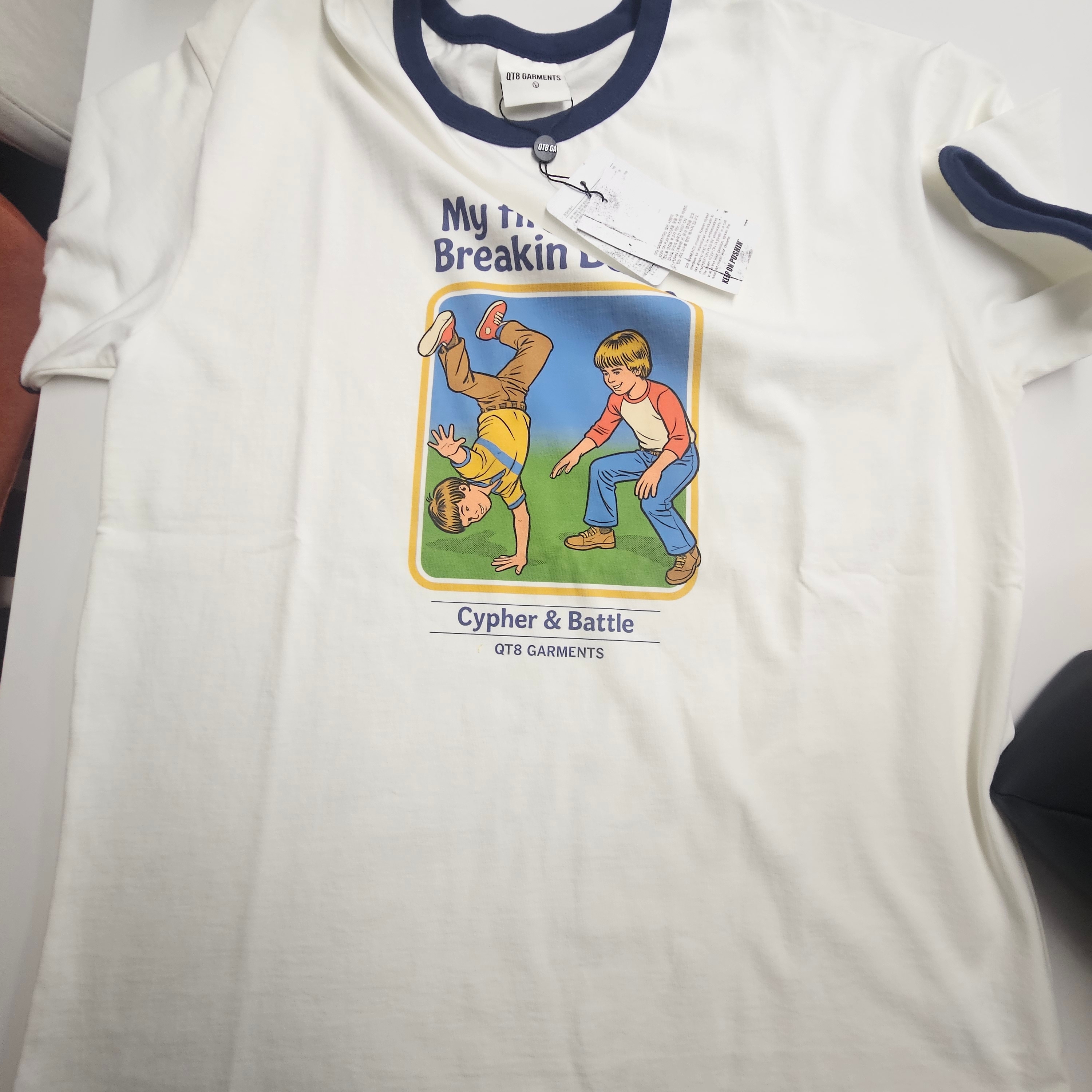 QT8 GARMENTS My First Breakin’Ringer Tee Navy 착용 스타일