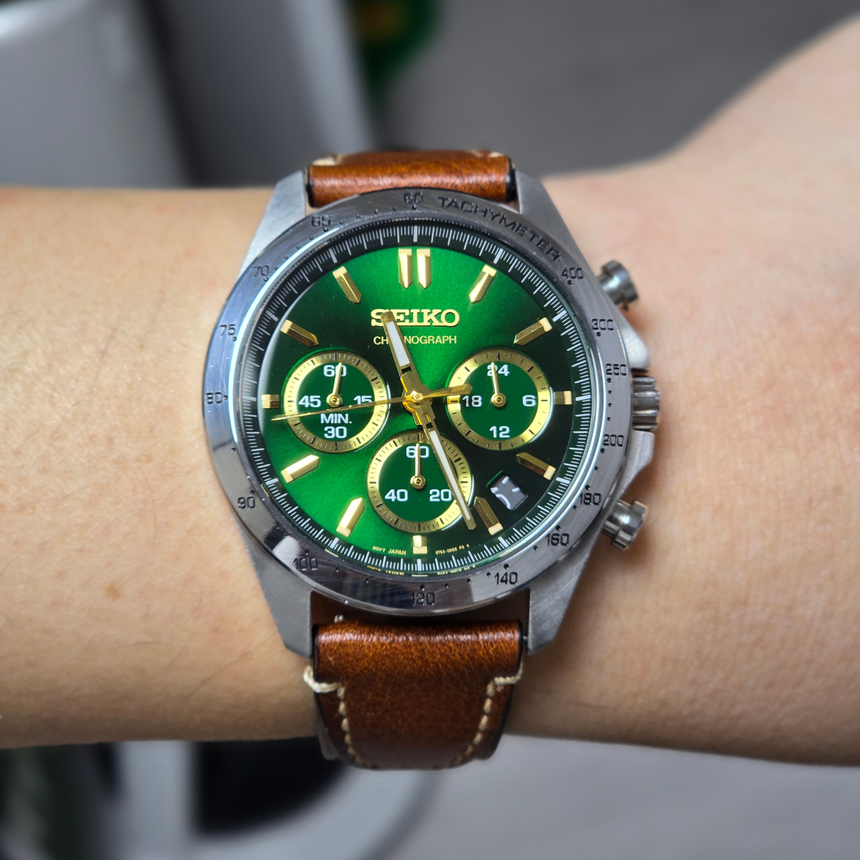 Seiko SBTR017 Green 착용 스타일 - 2
