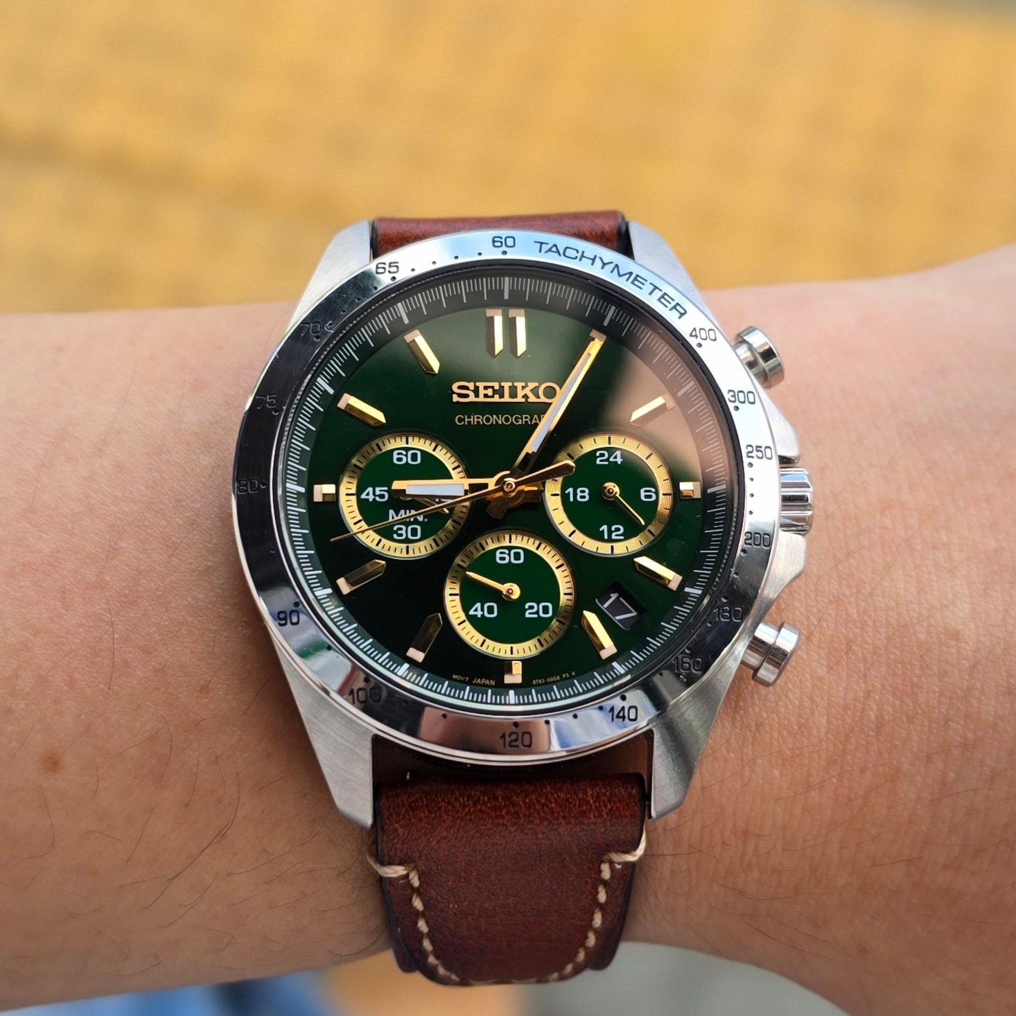 Seiko SBTR017 Green 착용 스타일 - 1