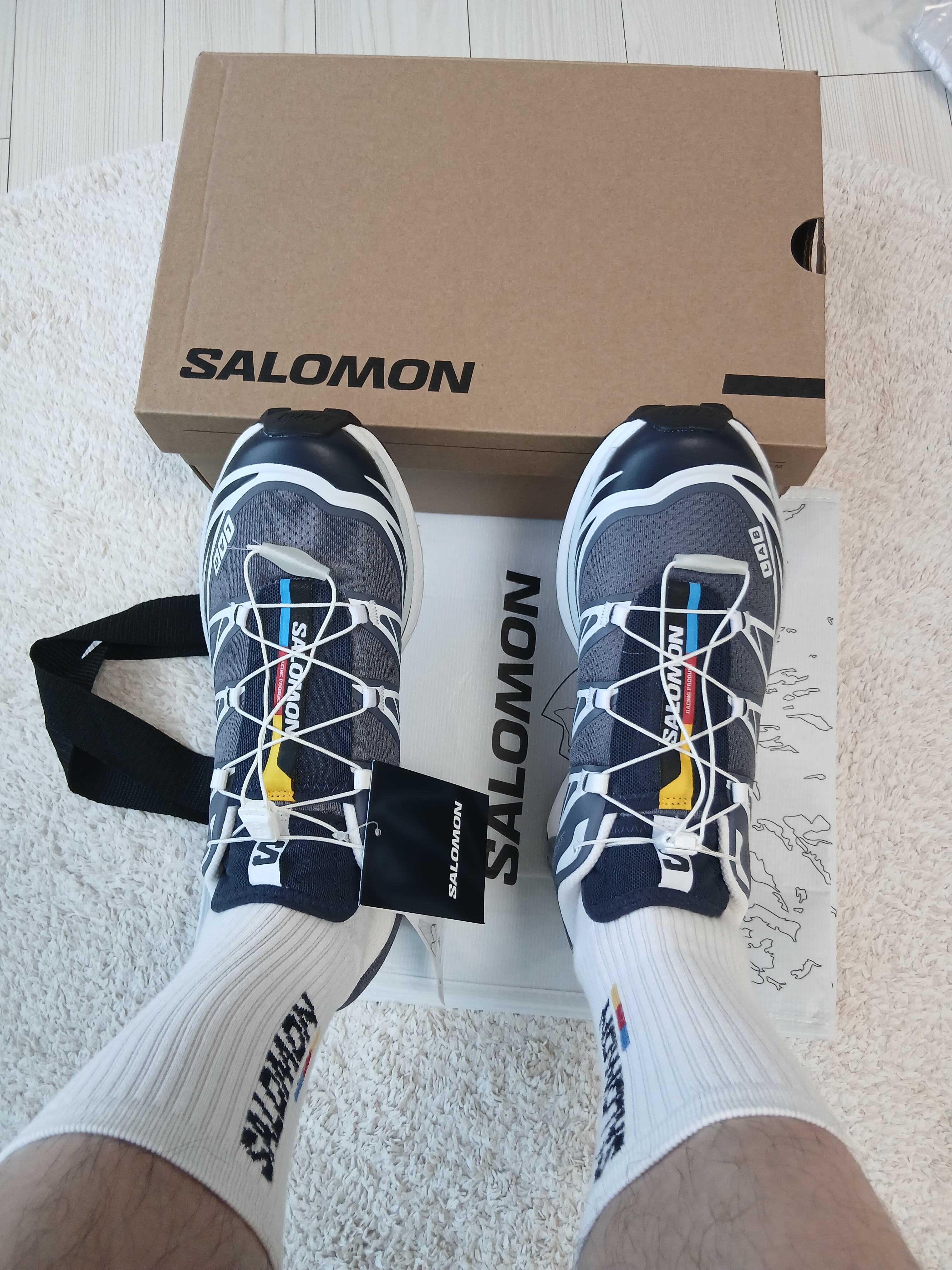Salomon XT-6 Grisaille Blue Night, Salomon XT-6 GTX Black Silver 착용 스타일 - 8
