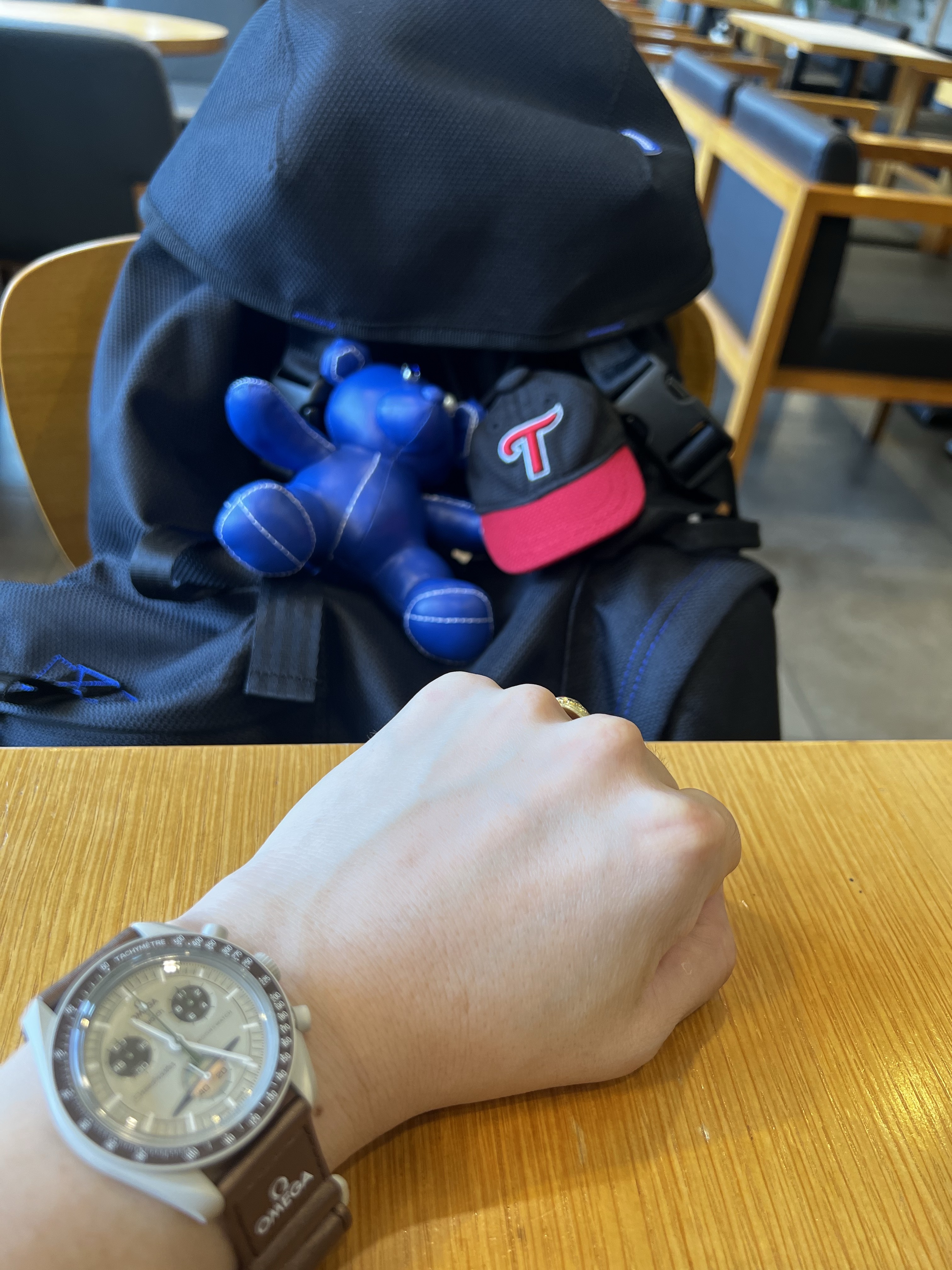 Ader Error Acy Product 121 Rucksack Noir, Ader Error Addy Bear Keyring Z-Blue 착용 스타일