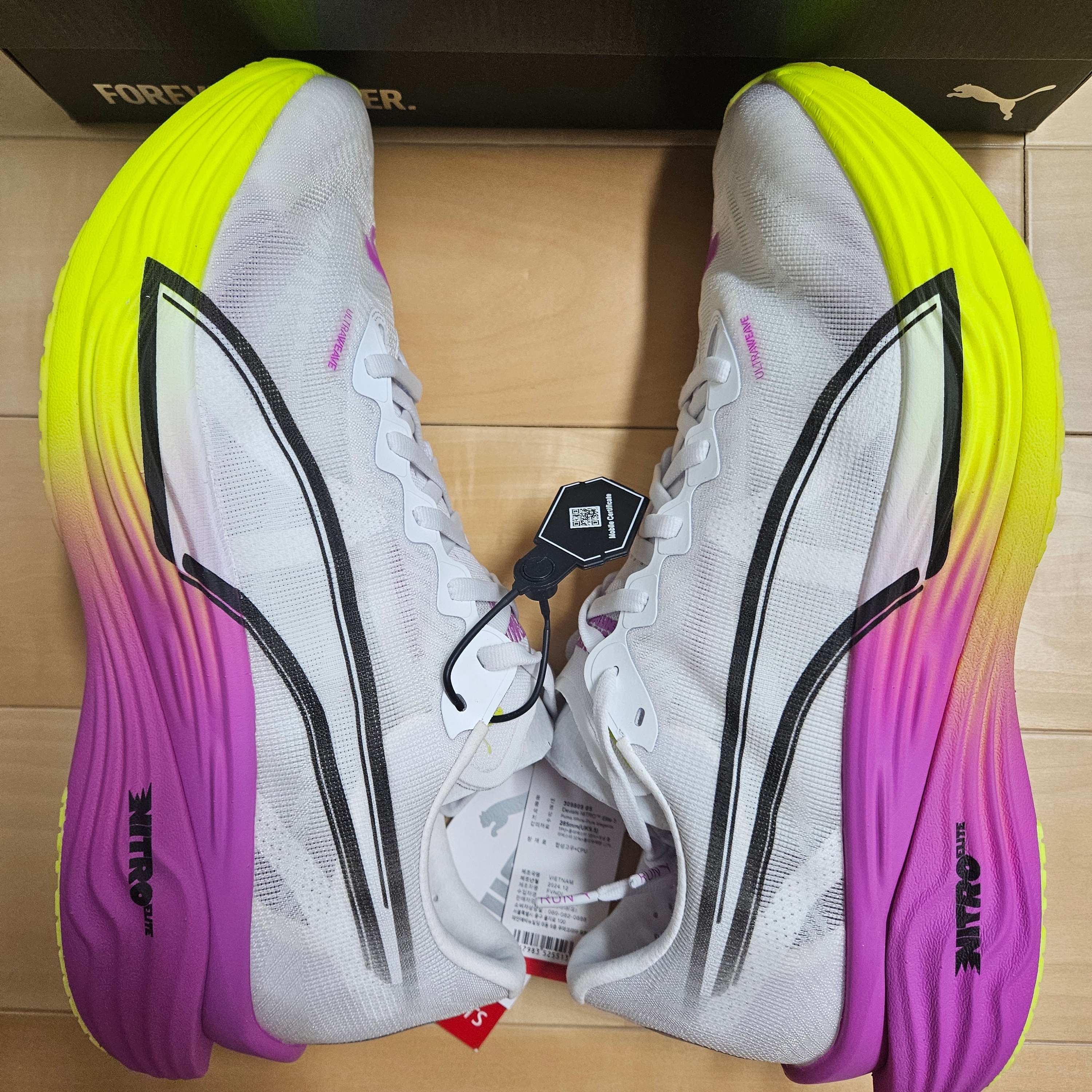 Puma Deviate Nitro Elite 3 White Pure Magenta 착용 스타일 - 6