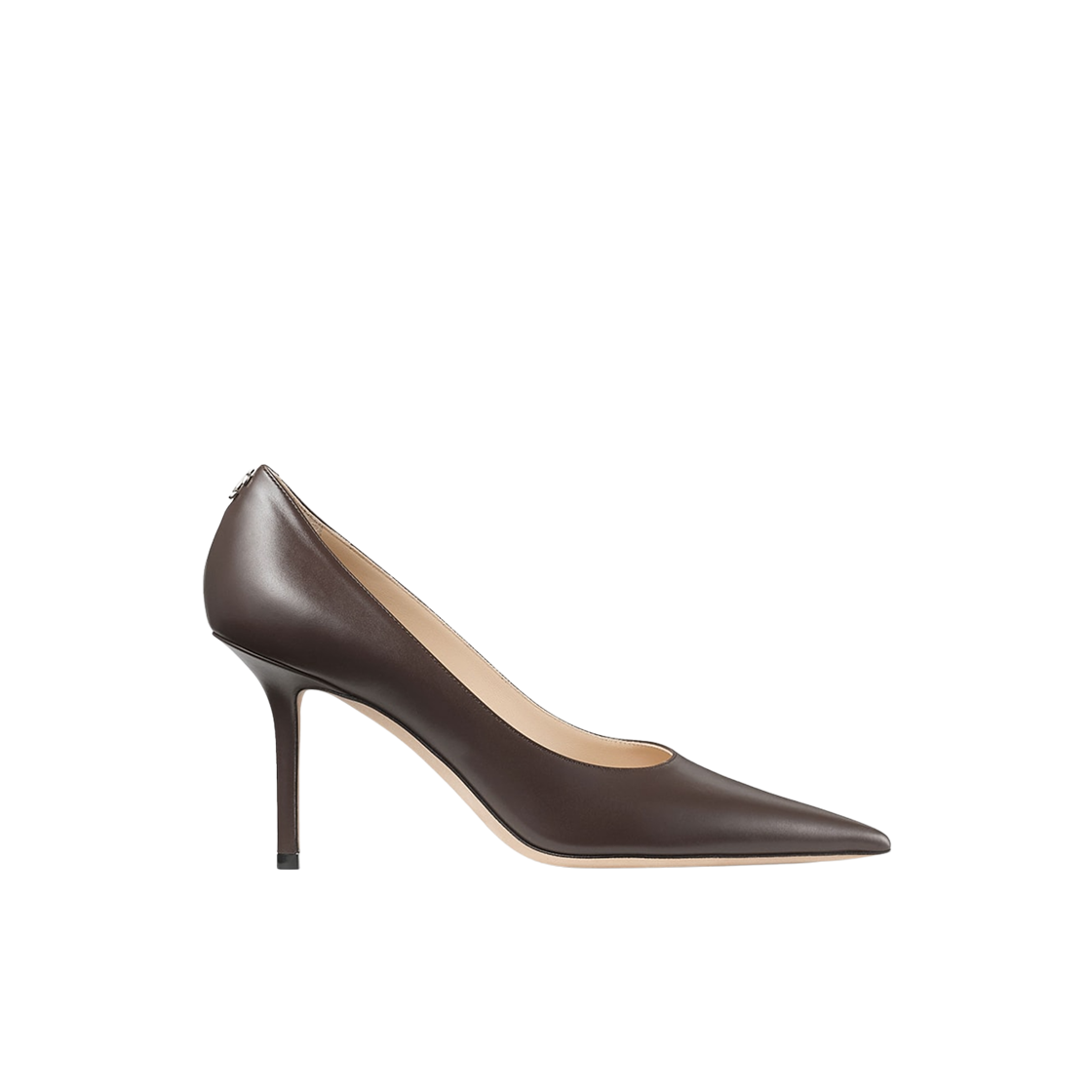 (W) 지미추 러브 85 JC 엠블럼 카프스킨 펌프스 초콜릿((W) Jimmy Choo Love 85 JC Emblem Calfskin Pumps Chocolate)