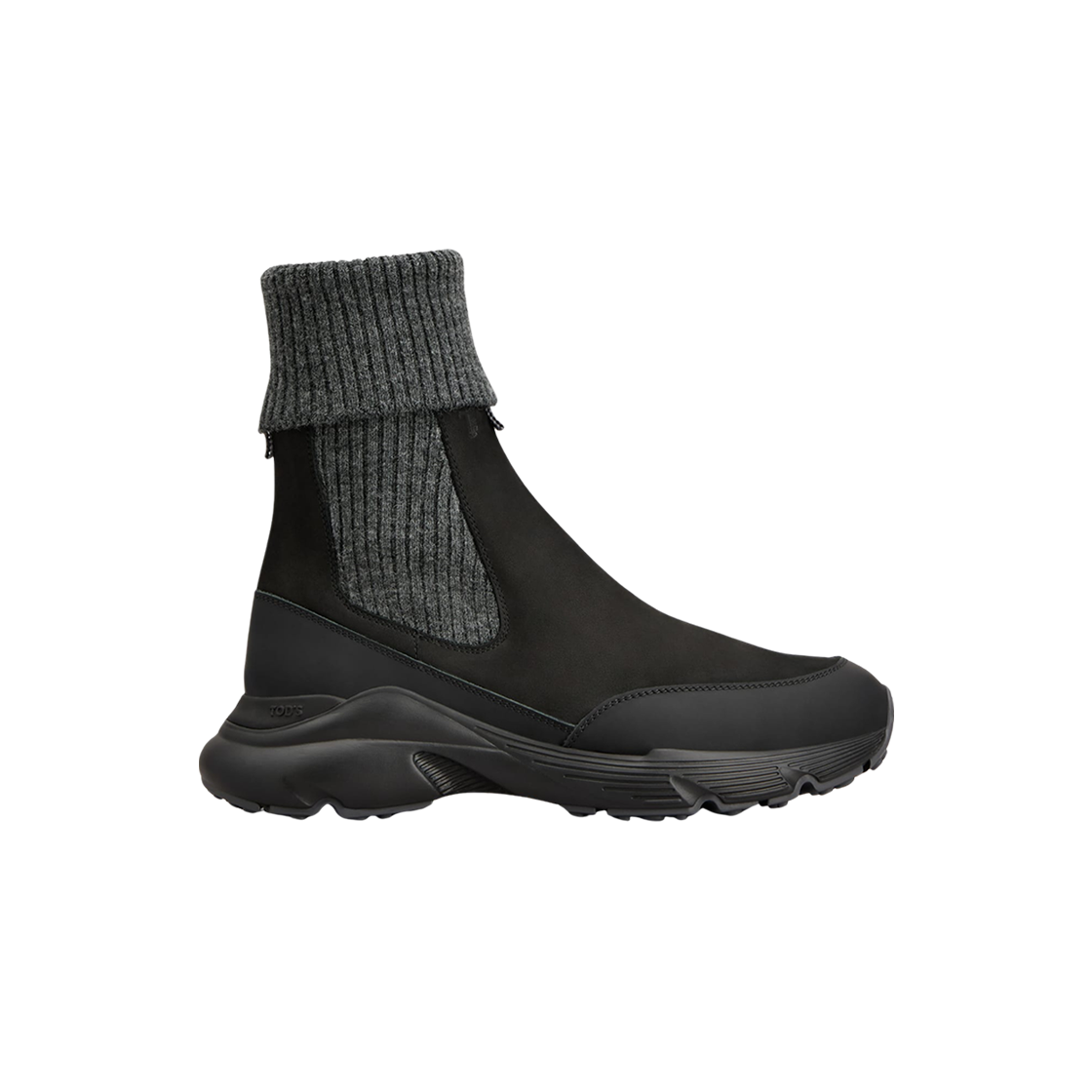 XXW54C0JP30UMOYPT0 (W) Tod's Nubuck Knit Chelsea Boots Black