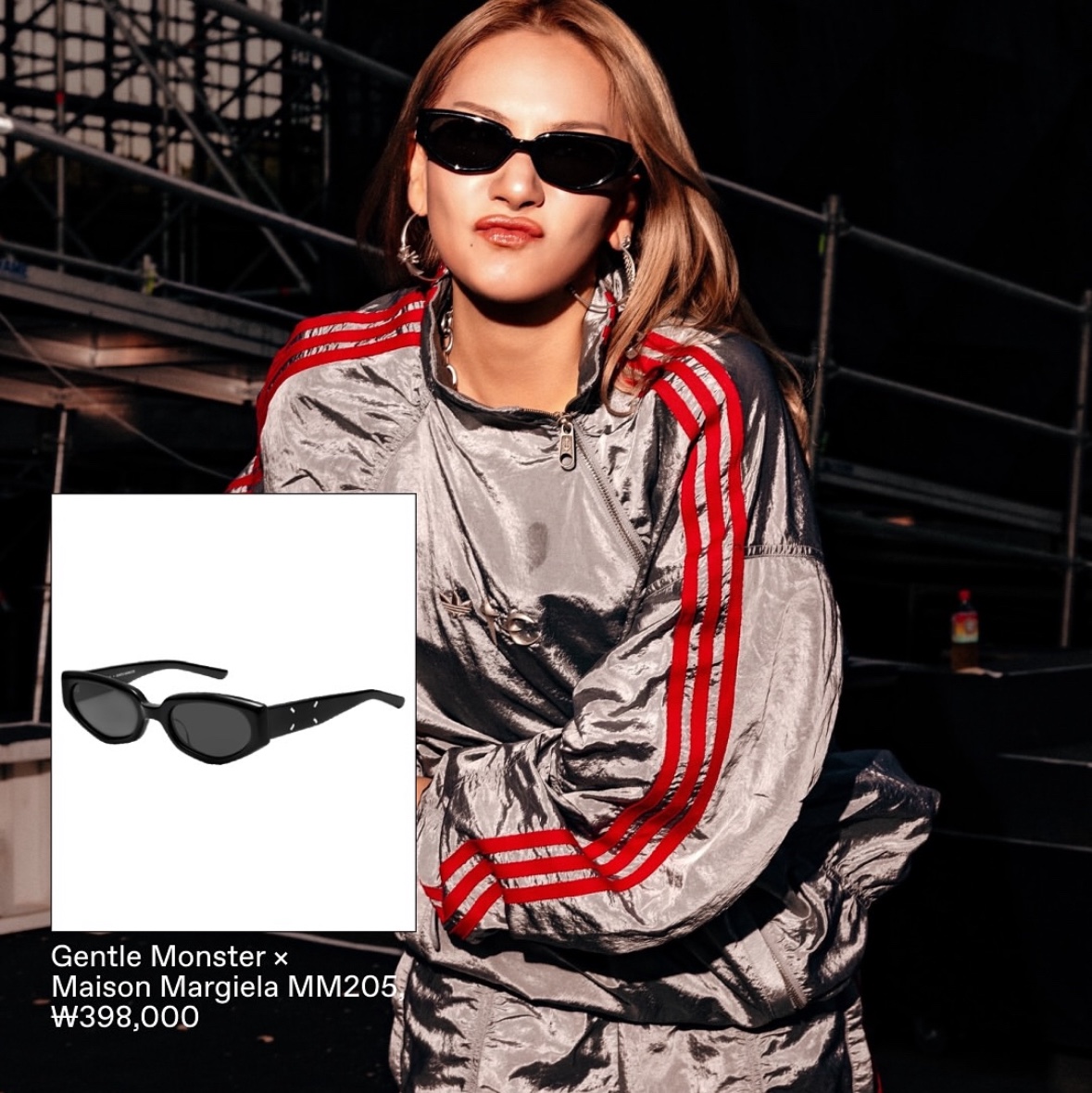 Gentle Monster x Maison Margiela MM205 Black Gray 착용 스타일