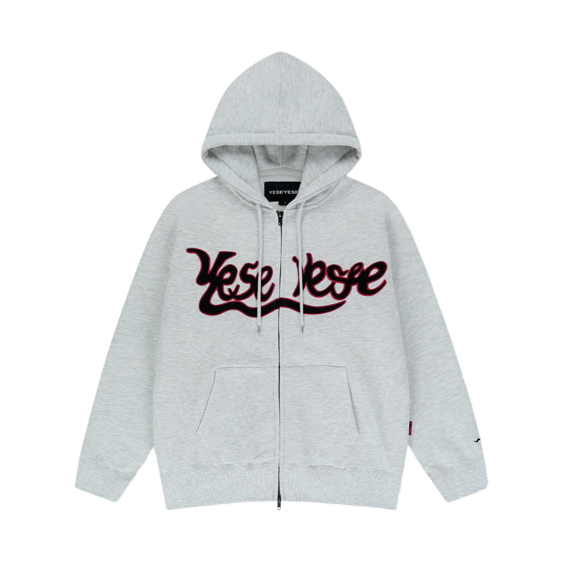 예스아이씨 예스 스네일 로고 집업 후디 라이트 그레이