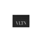 Valentino Logo Signature Single Card Holder Black