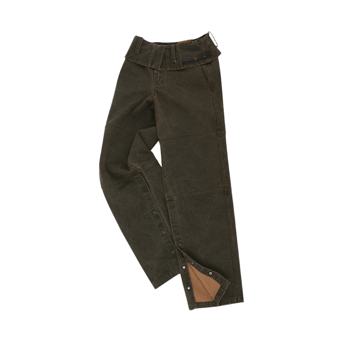 apa851w(BROWN) ADSB ANDERSSON BELL Folded Work Pants Brown