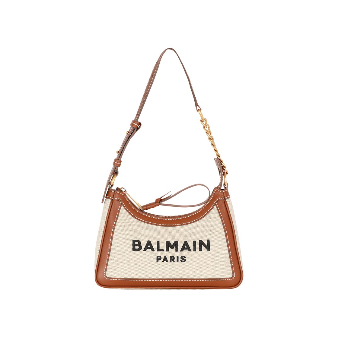 발망 캔버스 레더 B-아미 숄더백 베이지(Balmain B-Army Shoulder Bag in Canvas Leather Beige)