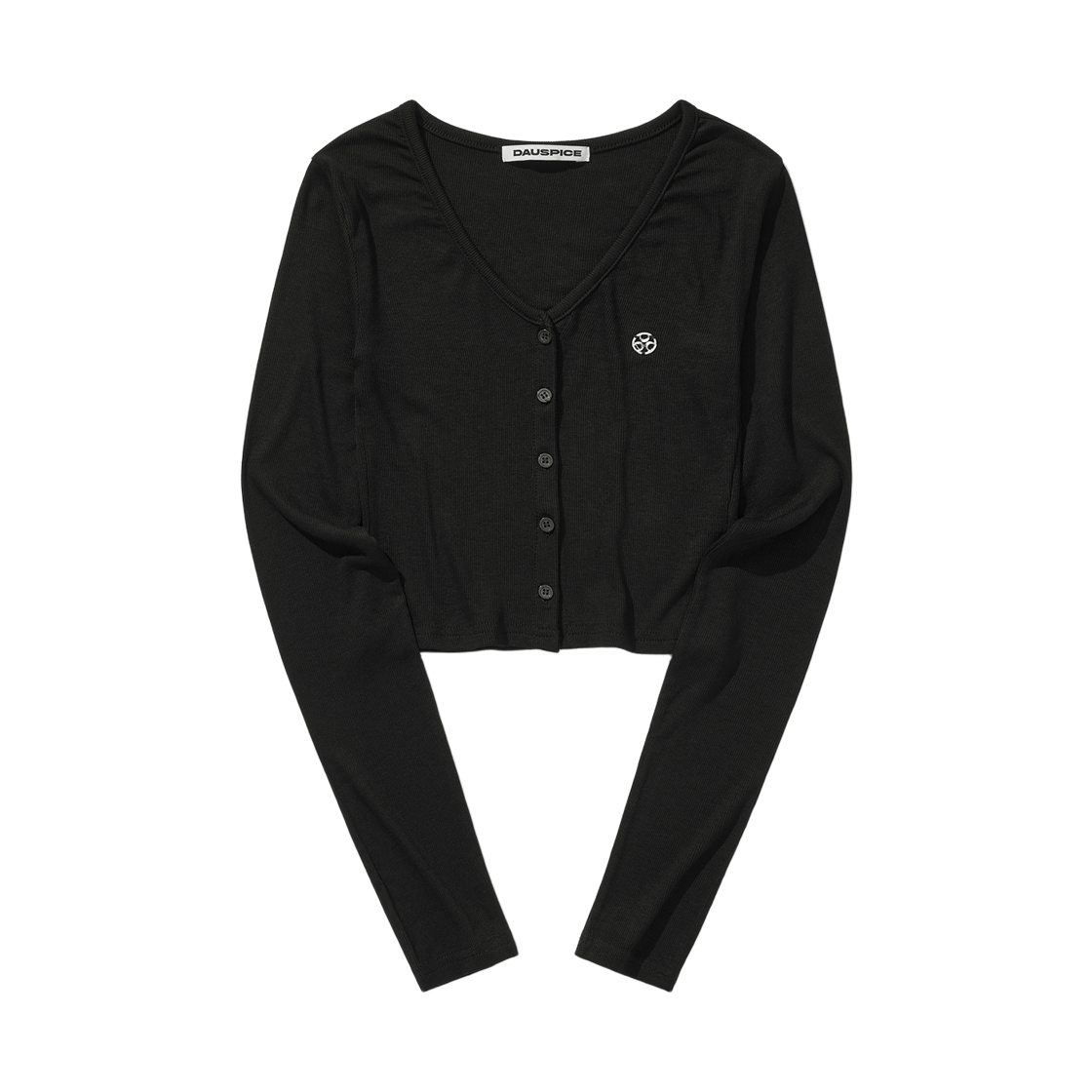 D25FCD01BK99 DAUSPICE V-Neck Crop Cardigan Black