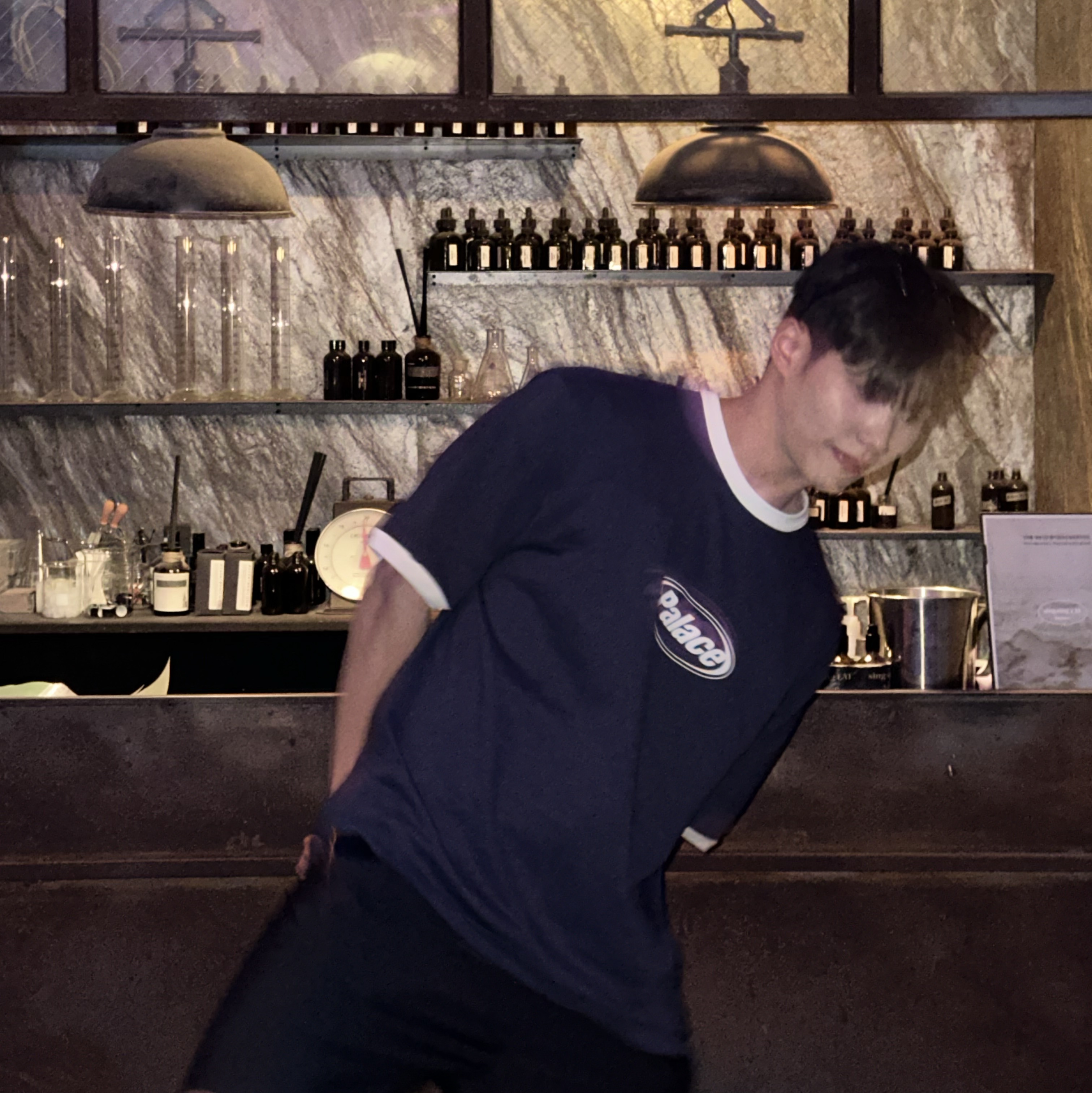 Palace Elipse Ringer T-Shirt Navy - 25FW, Gentle Monster x Maison Margiela MM206 Black Gray 착용 스타일