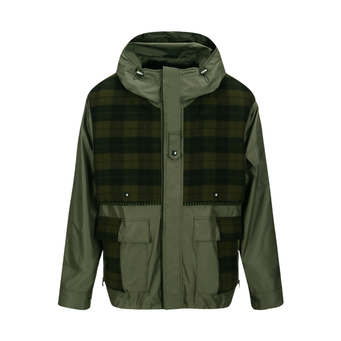 awa717u(KHAKI) ADSB ANDERSSON BELL Unisex Check Layered Jumper Khaki