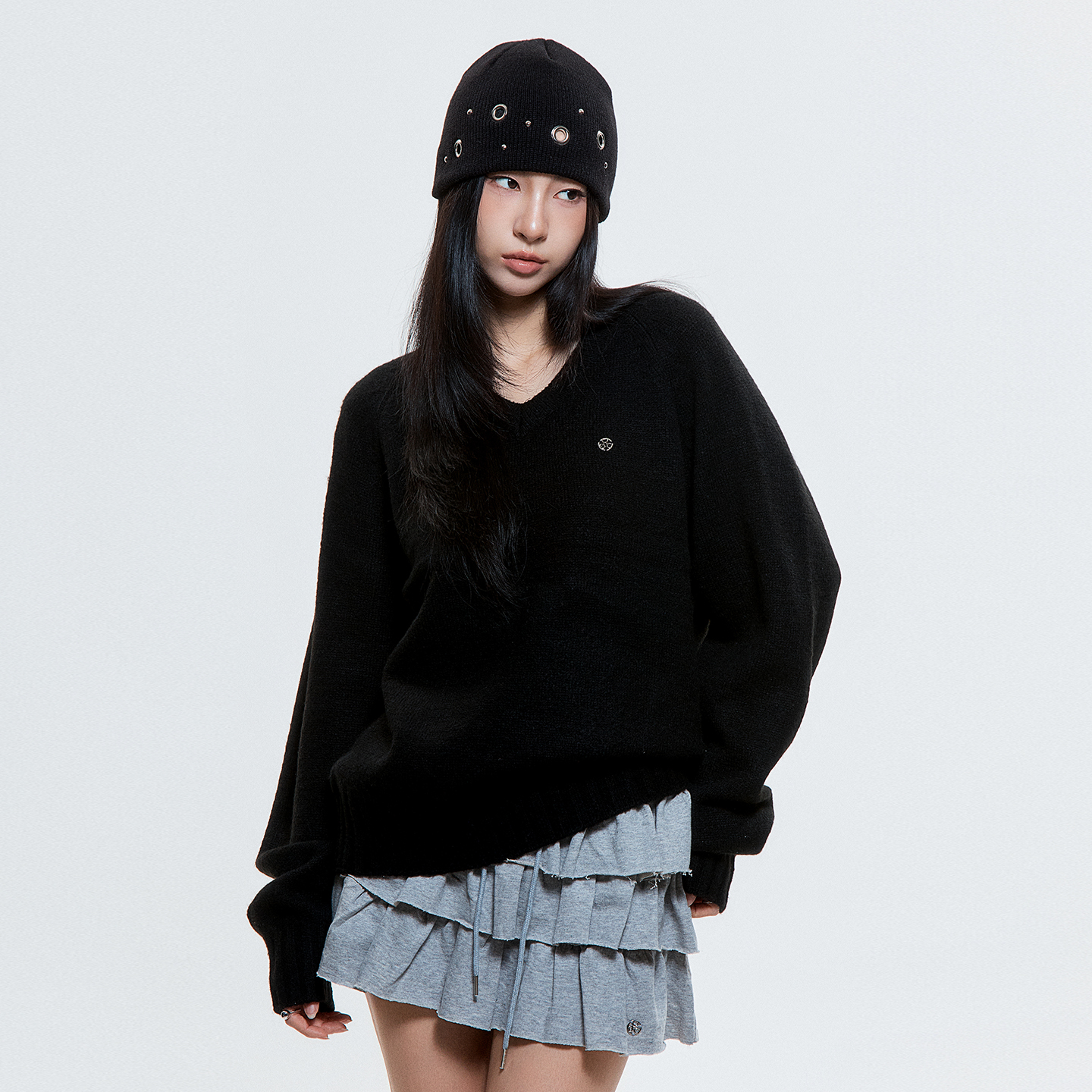 디오스피스 라글란 니트 블랙(DAUSPICE Raglan Knit Black) - 3