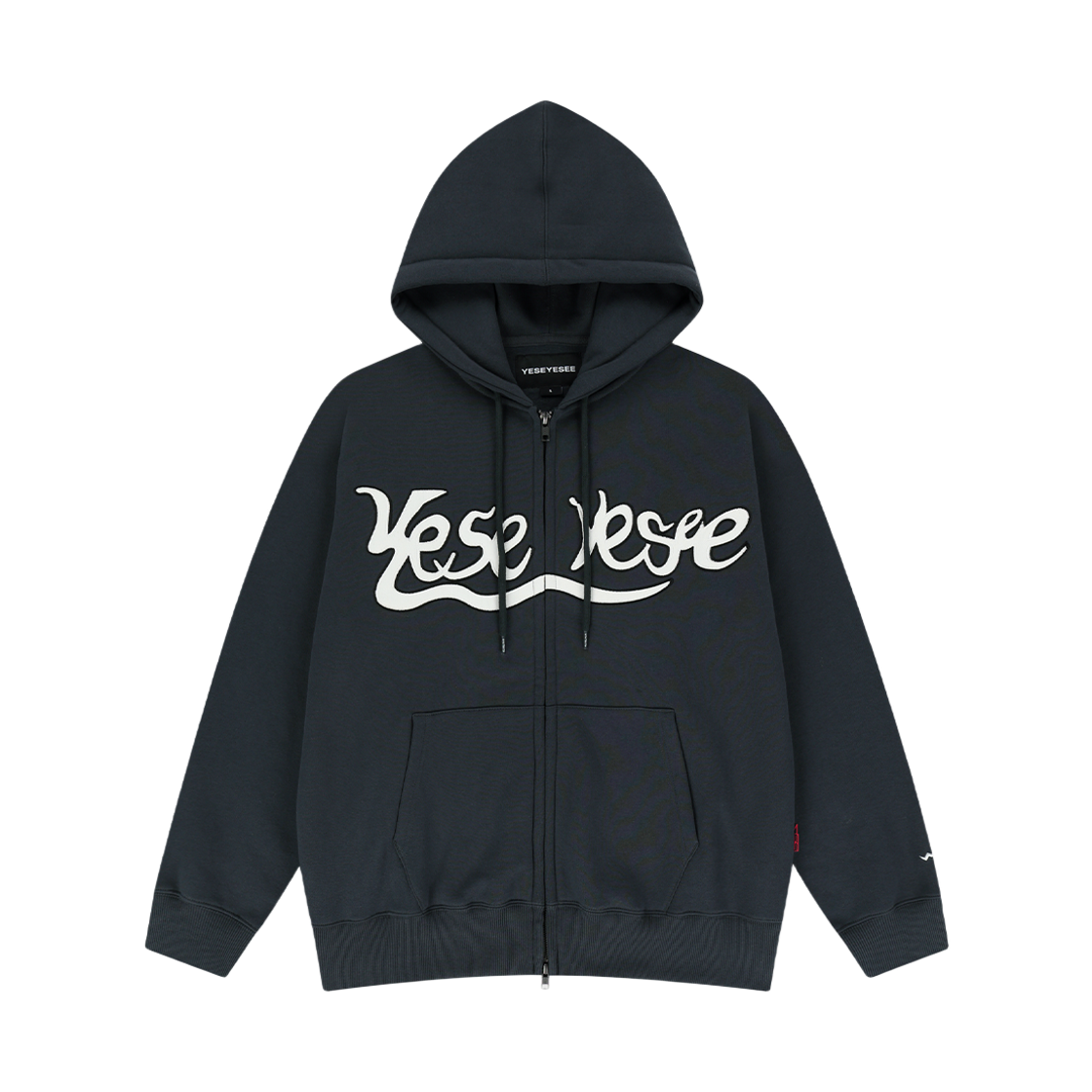 예스아이씨 예스 스네일 로고 집업 후디 차콜