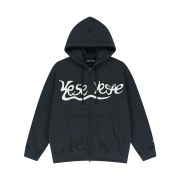 YESEYESEE Y.E.S Snail Logo Zip-up Hoodie Charcoal