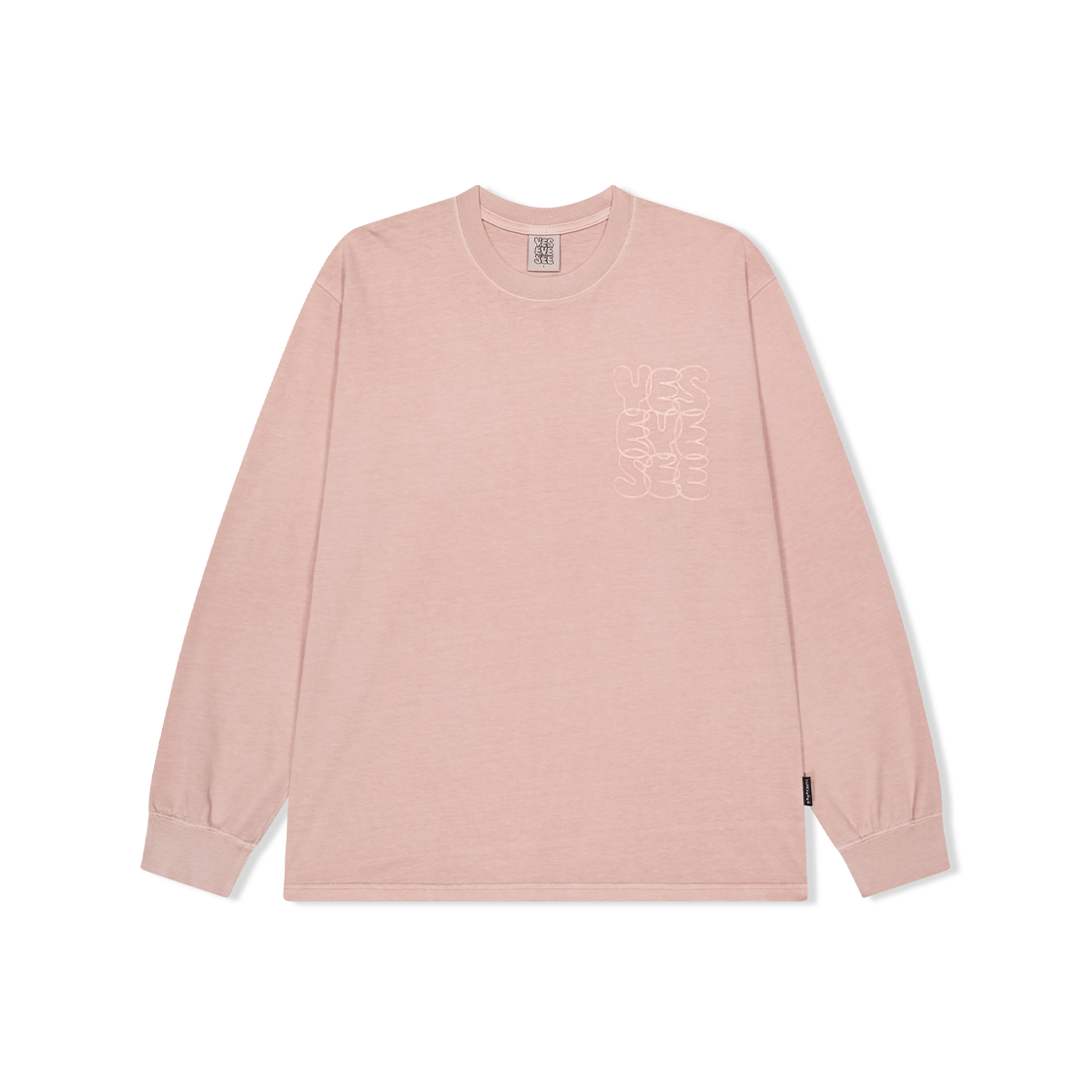 예스아이씨 씨로고 피그먼트 롱슬리브 핑크