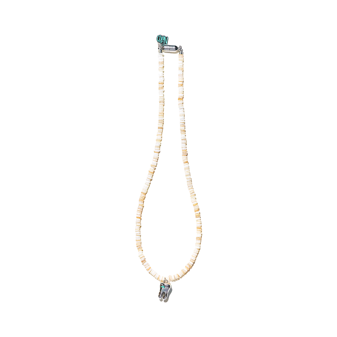 #122 EARLGREY NiRO.SERENDiPiTY Molar Dolphin Mother Of Pearl Necklace #122 Earlgray