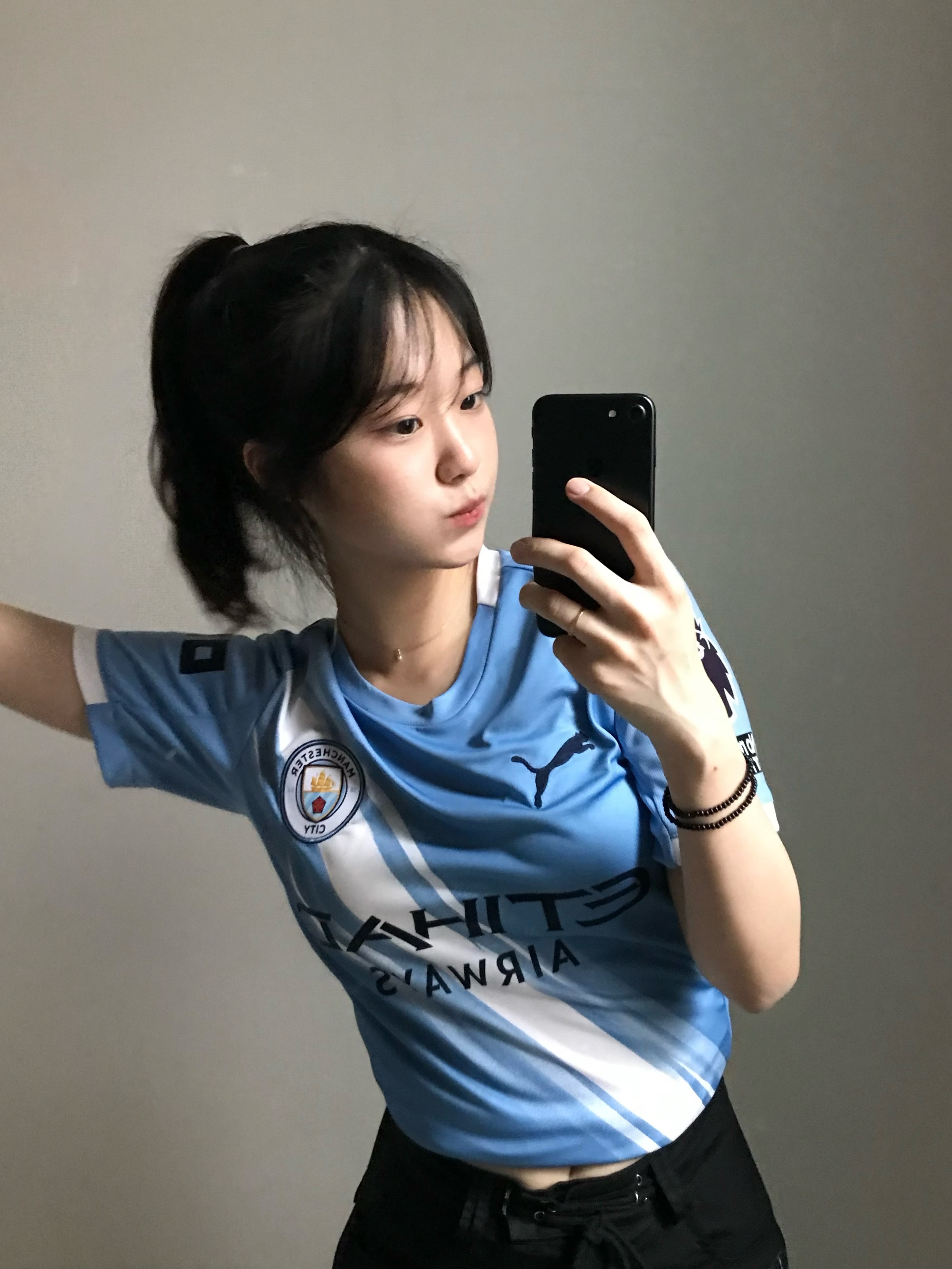 Puma Manchester City 2025/26 Home Replica Jersey Team Light Blue (Non Marking Ver.) 착용 스타일 - 2