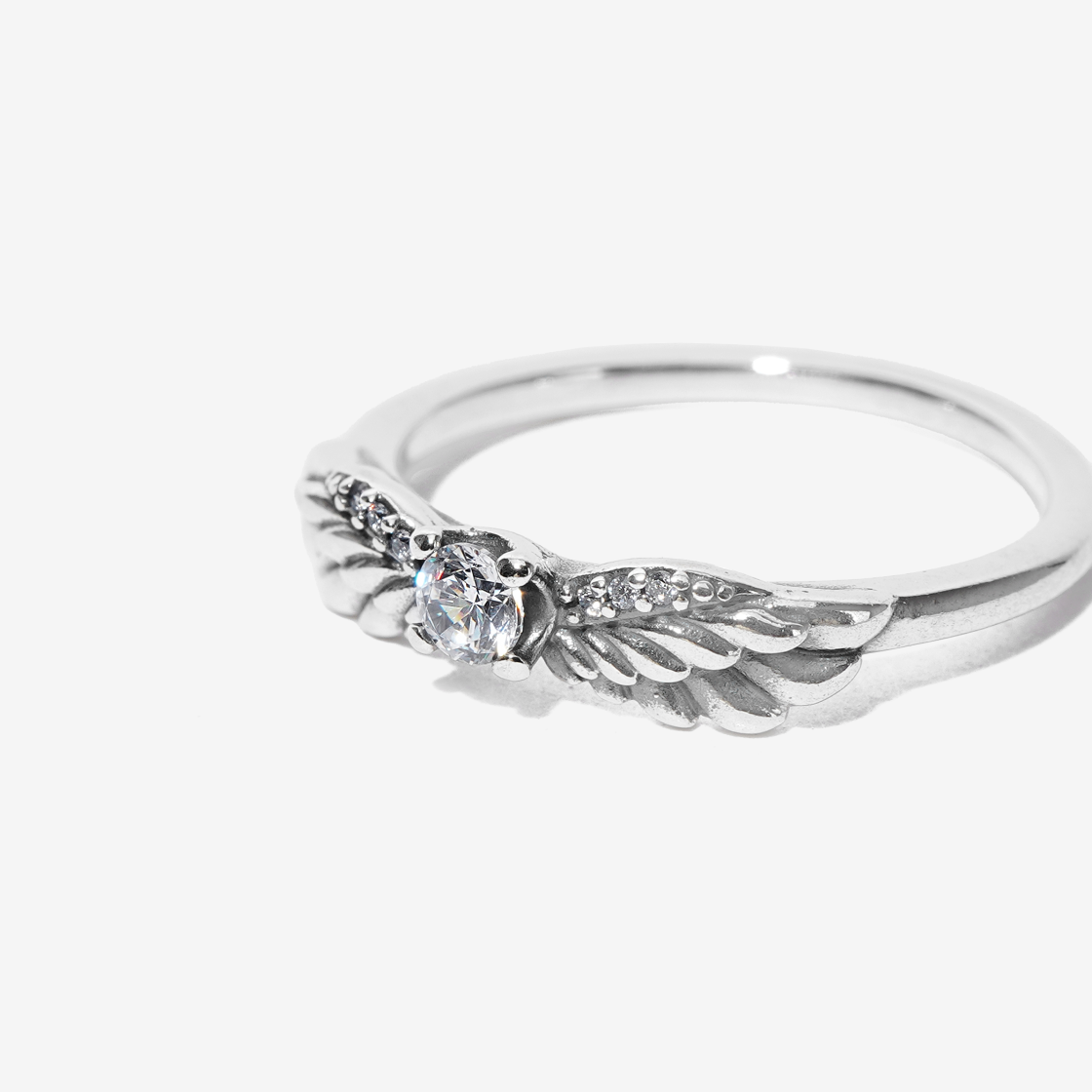 (W) 판도라 스파클링 엔젤 윙스 링 스털링 실버 클리어((W) Pandora Sparkling Angel Wings Ring Sterling Silver Clear) - 2