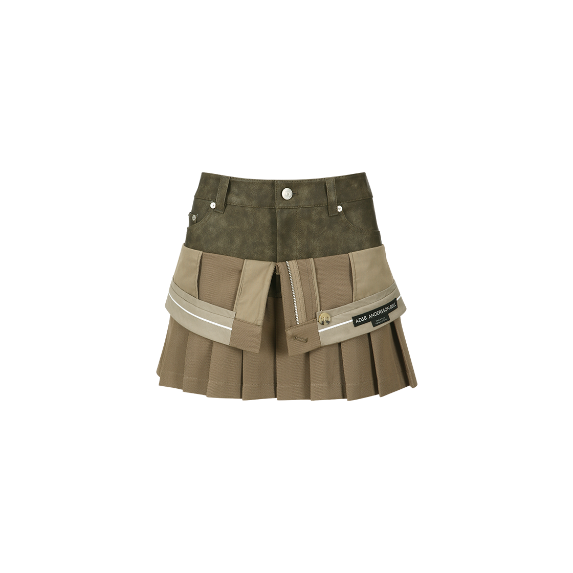 apa845w(BEIGE) ADSB ANDERSSON BELL Inside Out Pleats Skirt Beige