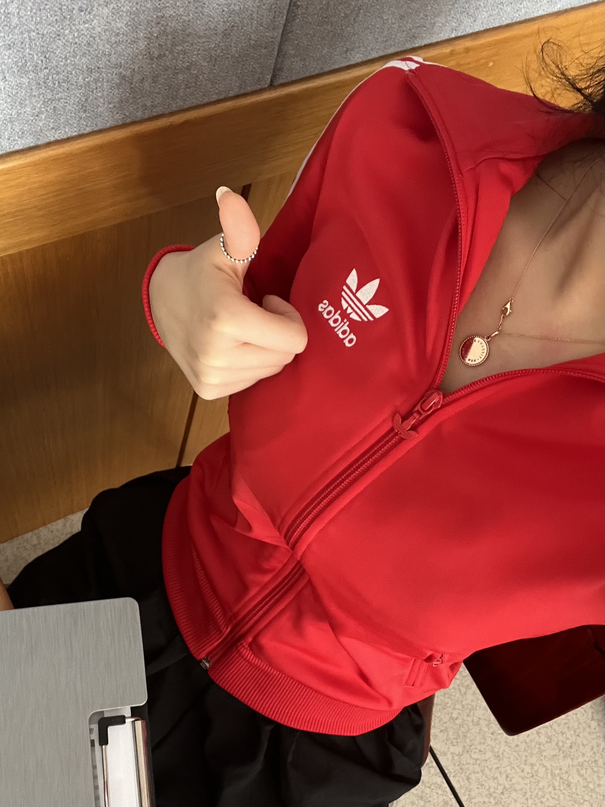 Adidas Adicolor Classics Firebird Track Better Scarlet - KR Sizing, Adidas Adicolor Classics Firebird Track Better Scarlet - US Sizing 착용 스타일