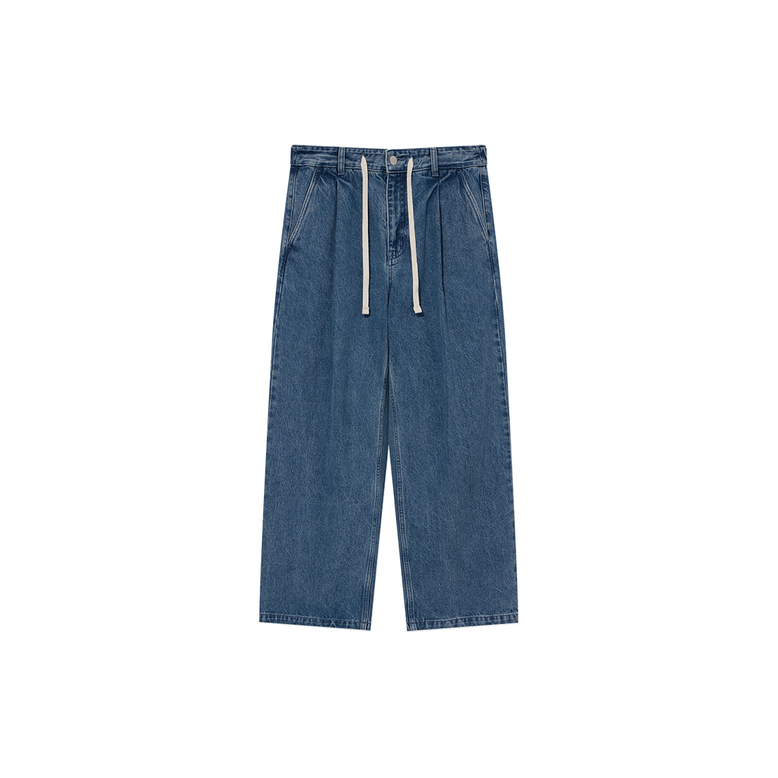 CO2503PT55BL Covernat Easy Pants 2-Tuck String Denim Pants Blue