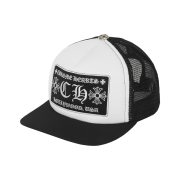 Chrome Hearts CH Hollywood Trucker Hat Black White