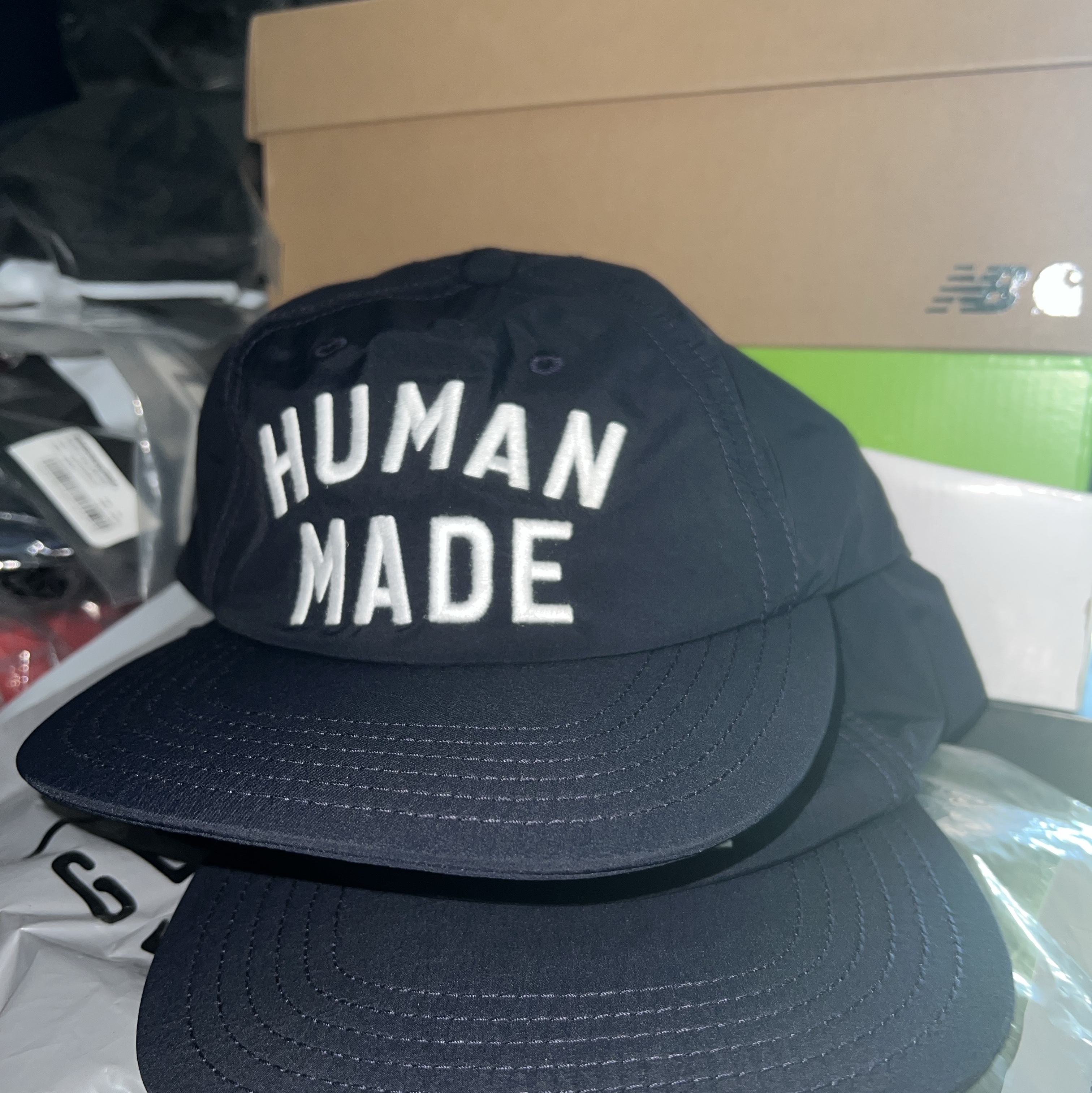 Human Made 5 Panel Nylon Cap Navy 착용 스타일