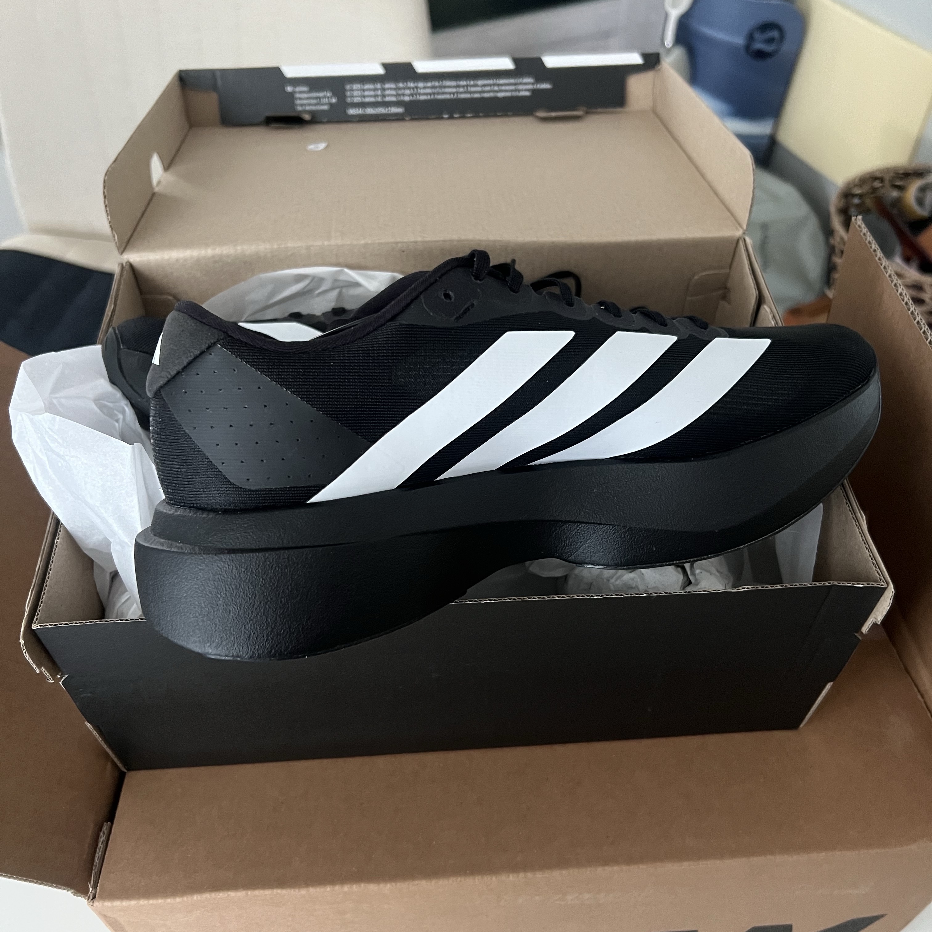 Adidas Adizero EVO SL Core Black Cloud White 착용 스타일 - 5