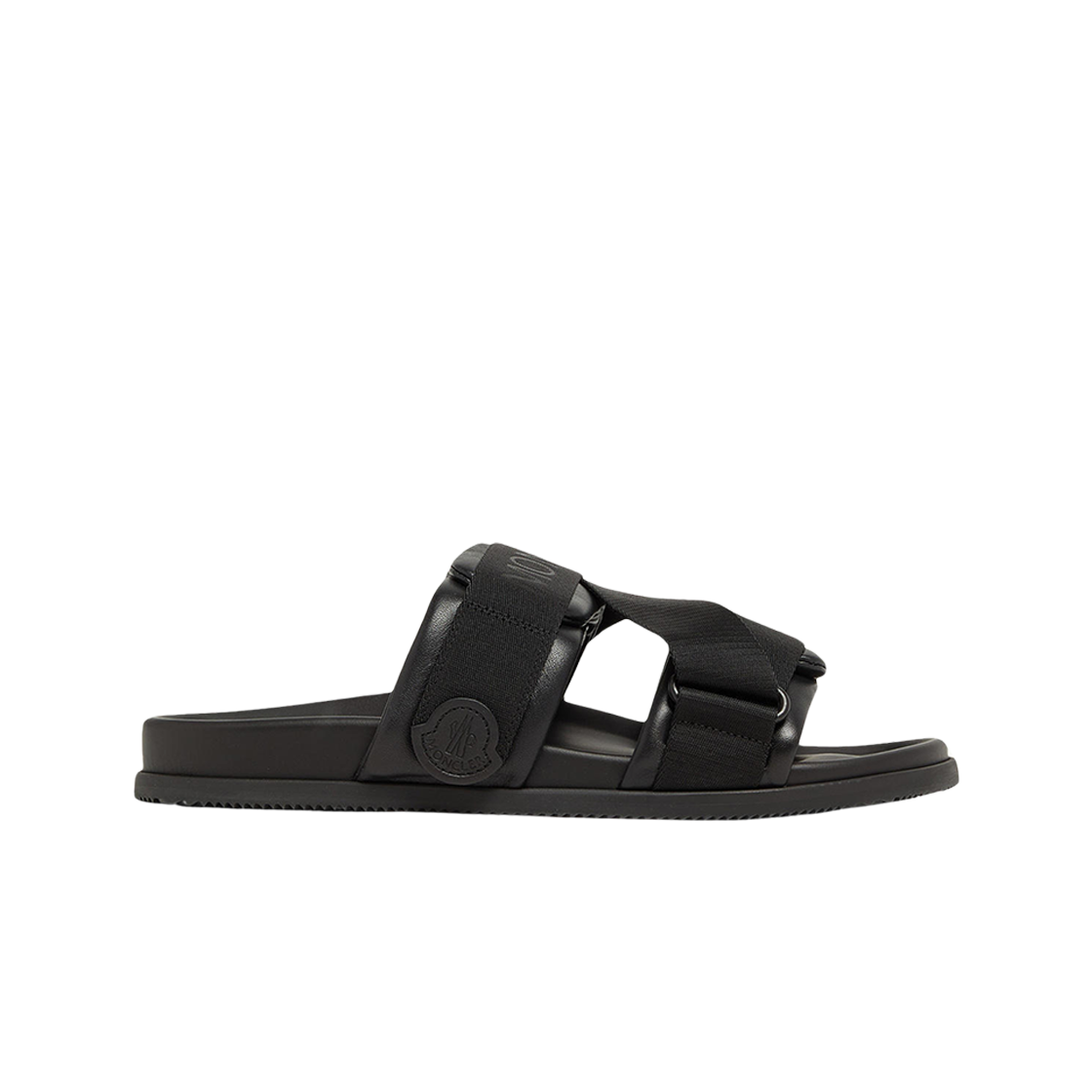 K1-09B-4L00040-M5027-999 (W) Moncler Mon Summer Nappa Leather Slides Black - 25SS