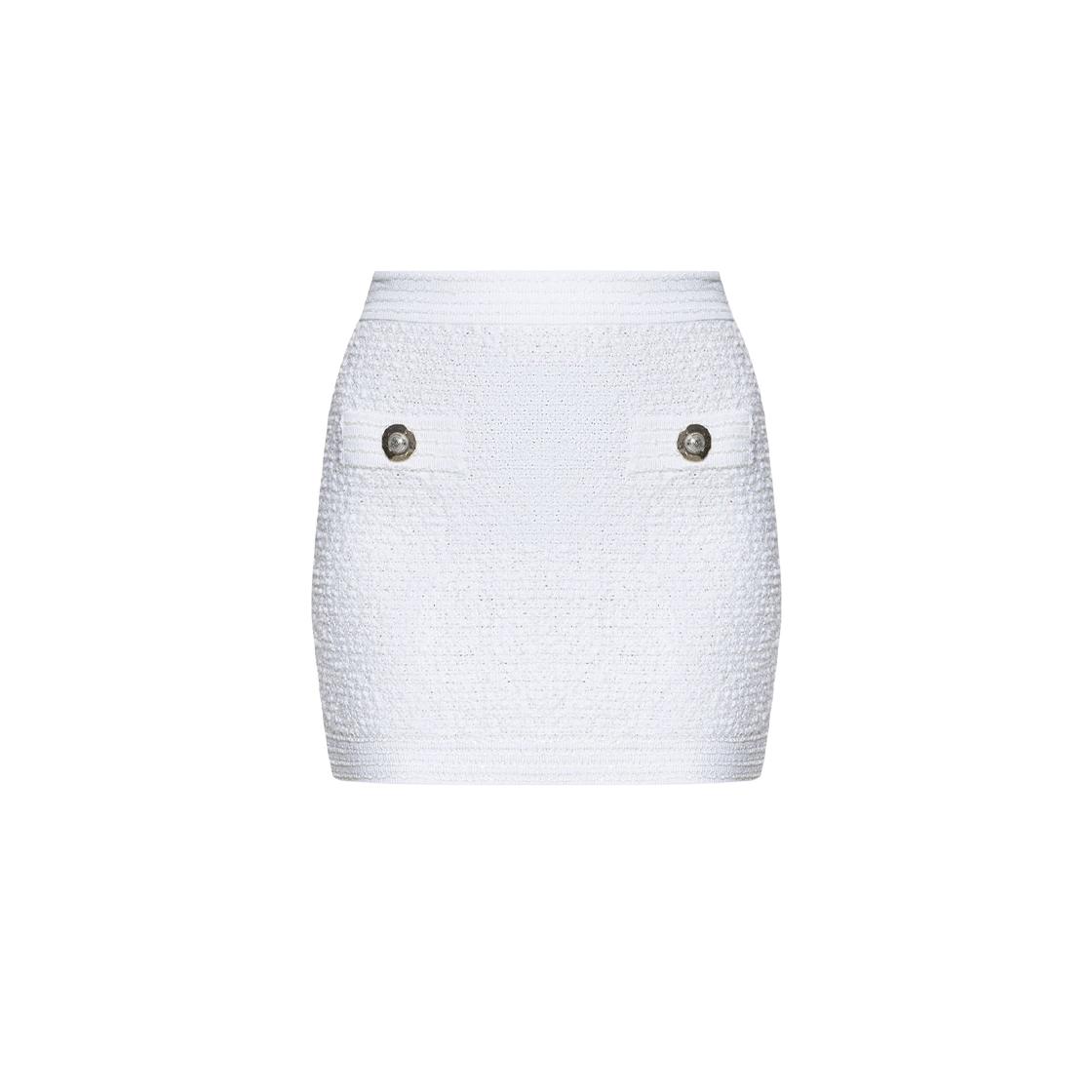 (W) 발망 숏 트위드 스커트 화이트((W) Balmain Short Tweed Skirt White)