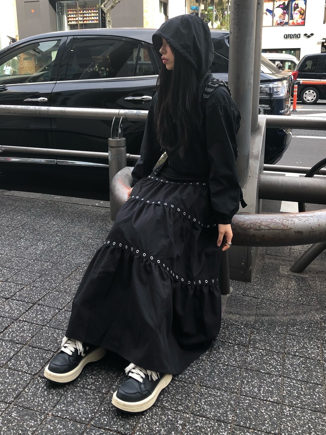 Converse x Drkshdw Turbowpn Black Cream 착용 스타일