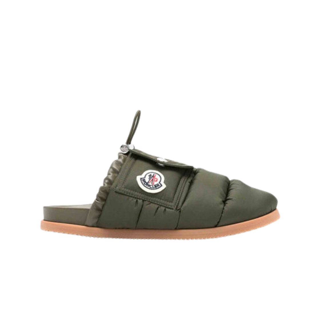 (W) 몽클레르 몬 포켓 패딩 레더 뮬 다크 그린 - 25SS((W) Moncler Mon Pocket Padded Leather Mules Dark Green - 25SS)
