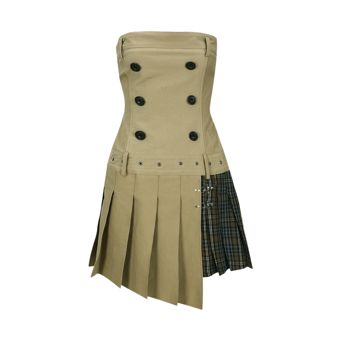 atb1366w(KHAKI) ADSB ANDERSSON BELL Double Pleats Trench Dress Khaki