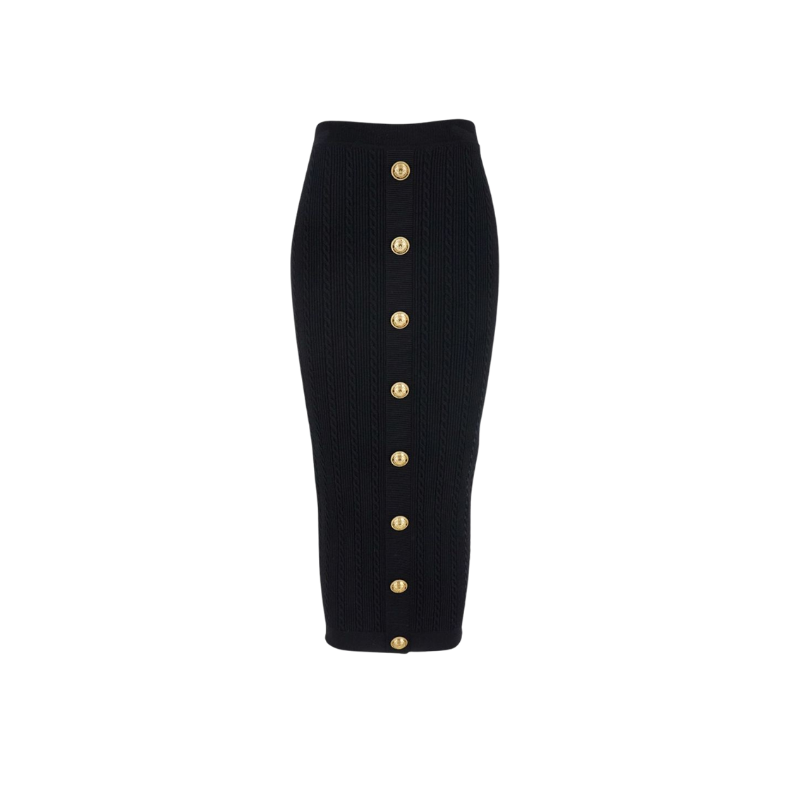 (W) ๋ฐ๋ง ์ผ์ด๋ธ ๋ํธ ๋ฏธ๋ ์ค์ปคํธ ๋ธ๋((W) Balmain Cable Knit Midi Skirt Black)