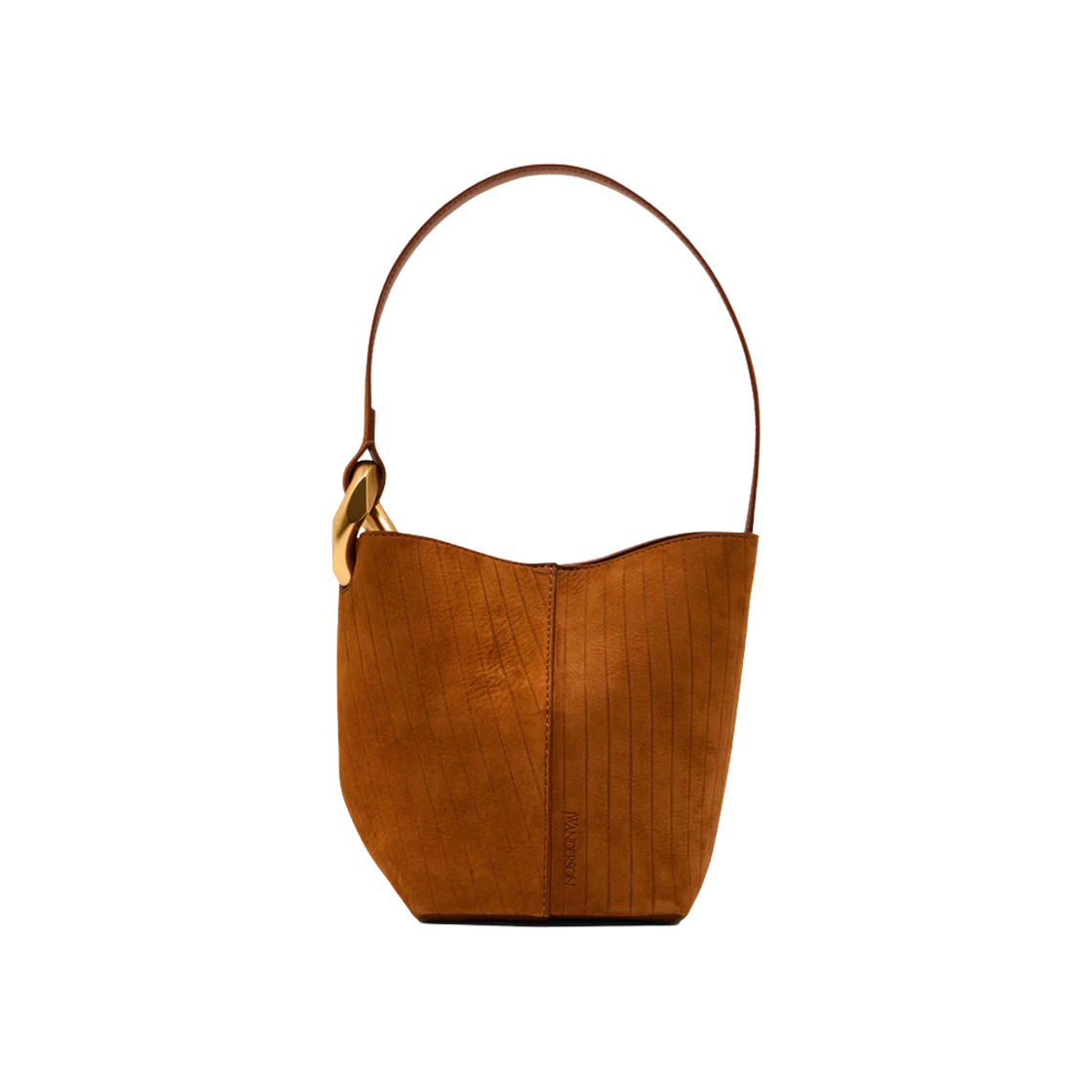 HB0740LA0375604 JW Anderson The JWA Corner Small Suede Bucket Bag Brown