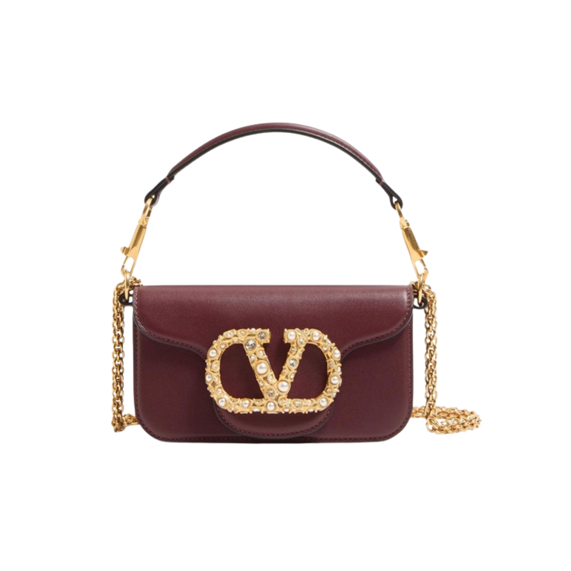 발렌티노 로코 레더 스몰 숄더백 보르도(Valentino Loco Leather Small Shoulder Bag Bordeaux) - 1